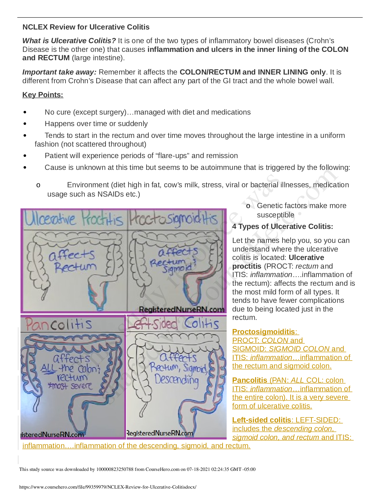 Preview image for NCLEX Review for Ulcerative Colitis