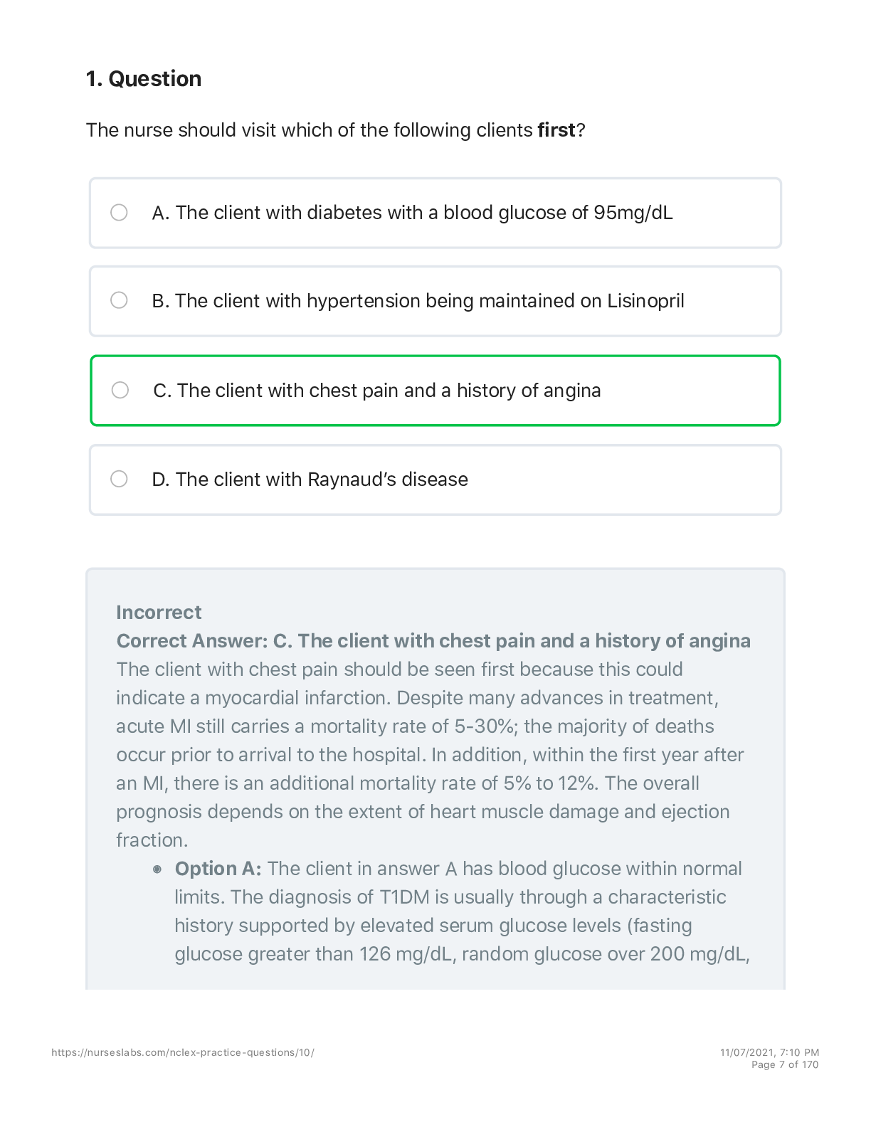 Preview image for NCLEX - RN VERSION 10 2021 75 QUESTIONS WITH EXPLAINED ANSWERS