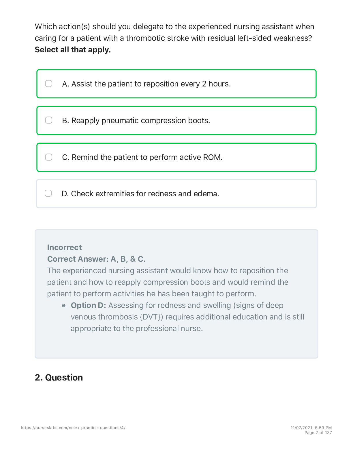 Preview image for NCLEX - RN VERSION 4 2021 75 QUESTIONS WITH EXPLAINED ANSWERS