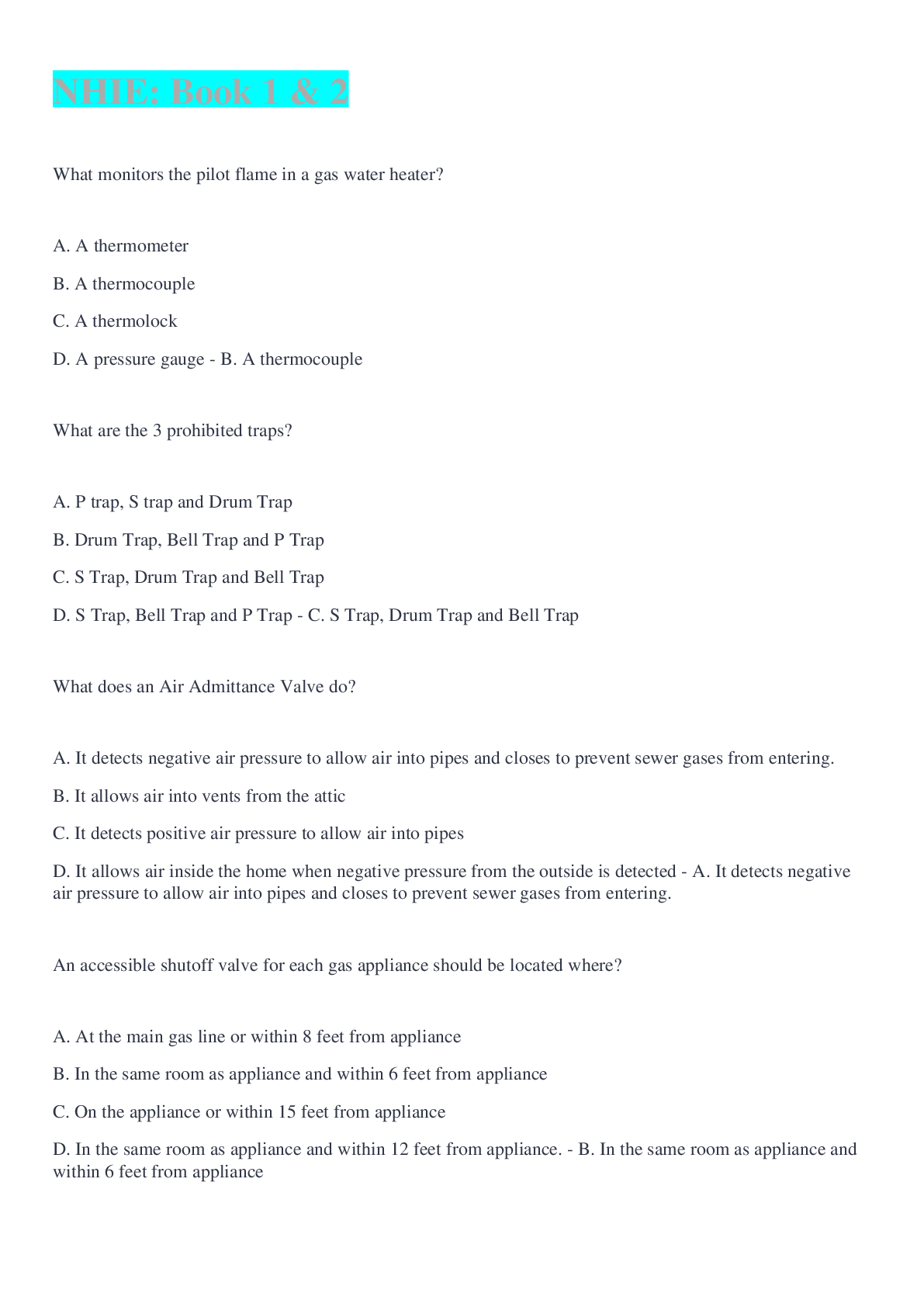 Preview image for NHIE: Book 1 & 2(Overview of exam content)2022