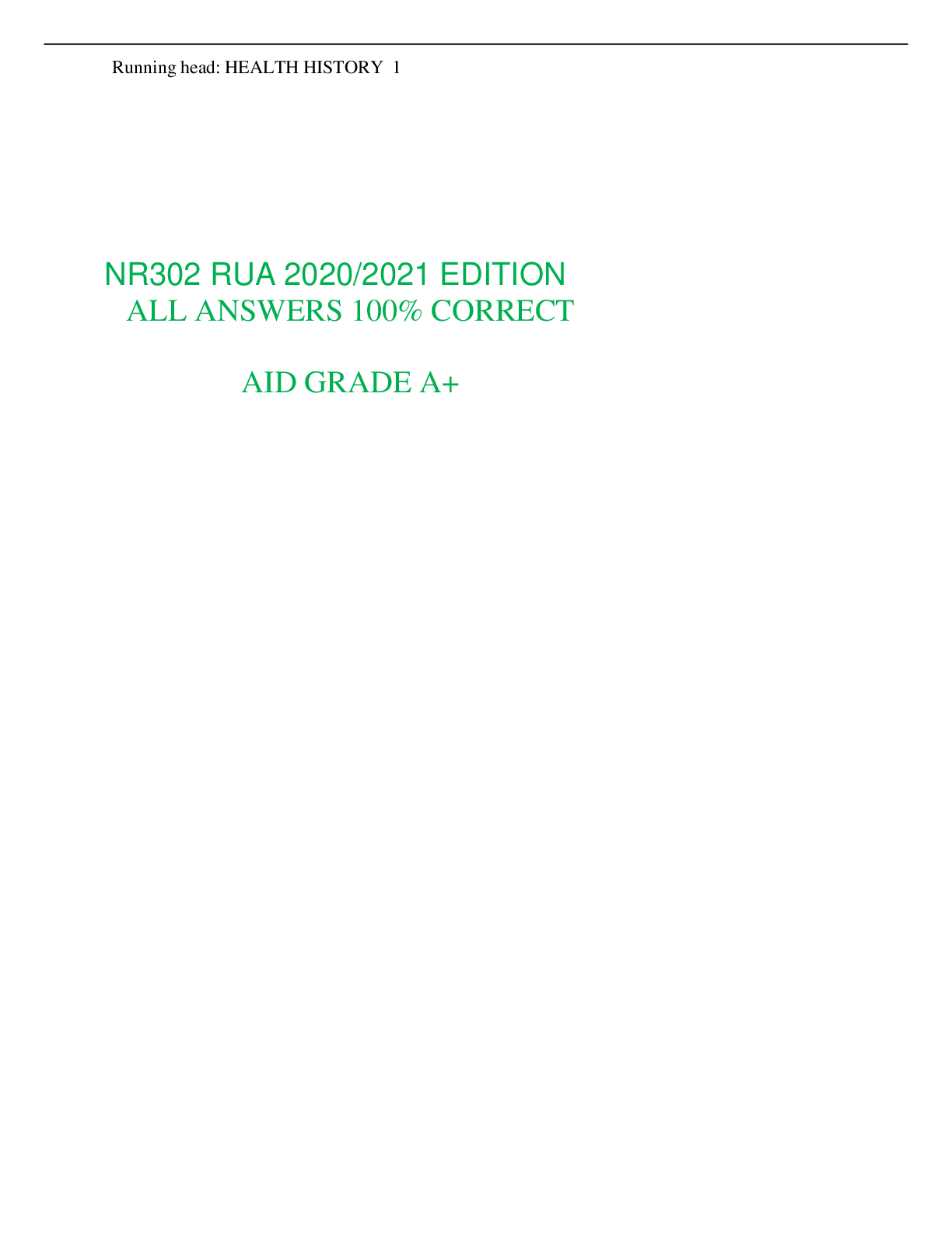 Preview image for Sade Clarke  Chamberlain College of Nursing  NR 302: Health Assessment Professor McGhie-Anderson