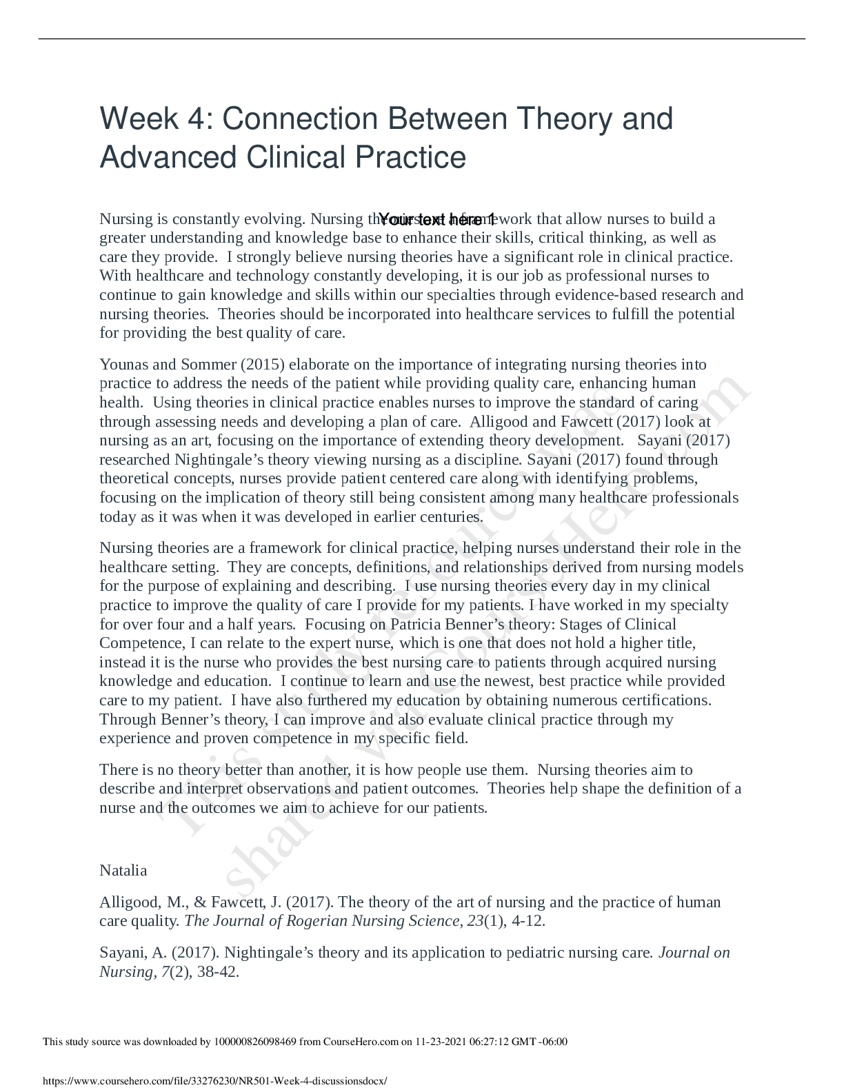 Preview image for NR501 Week 4 discussions WITH CORRECT SOLUTIONS