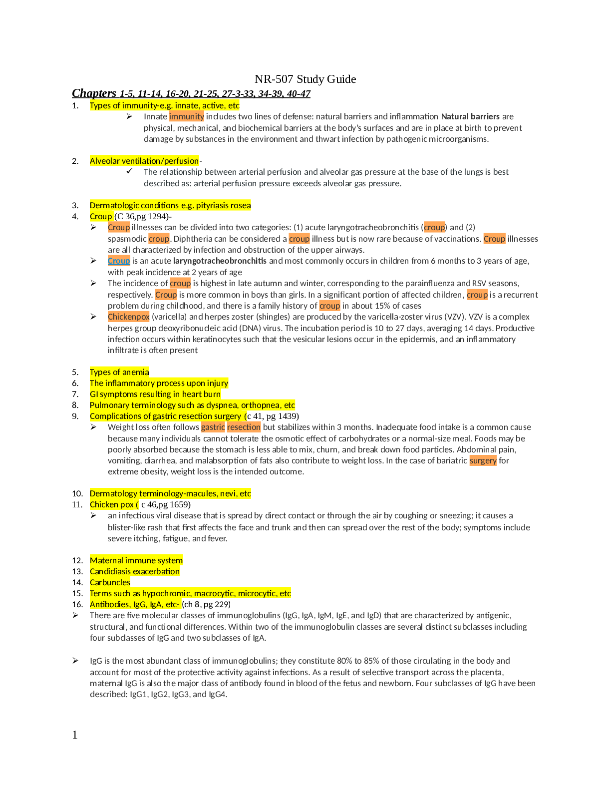 Preview image for NR 507 Final exam Study Guide