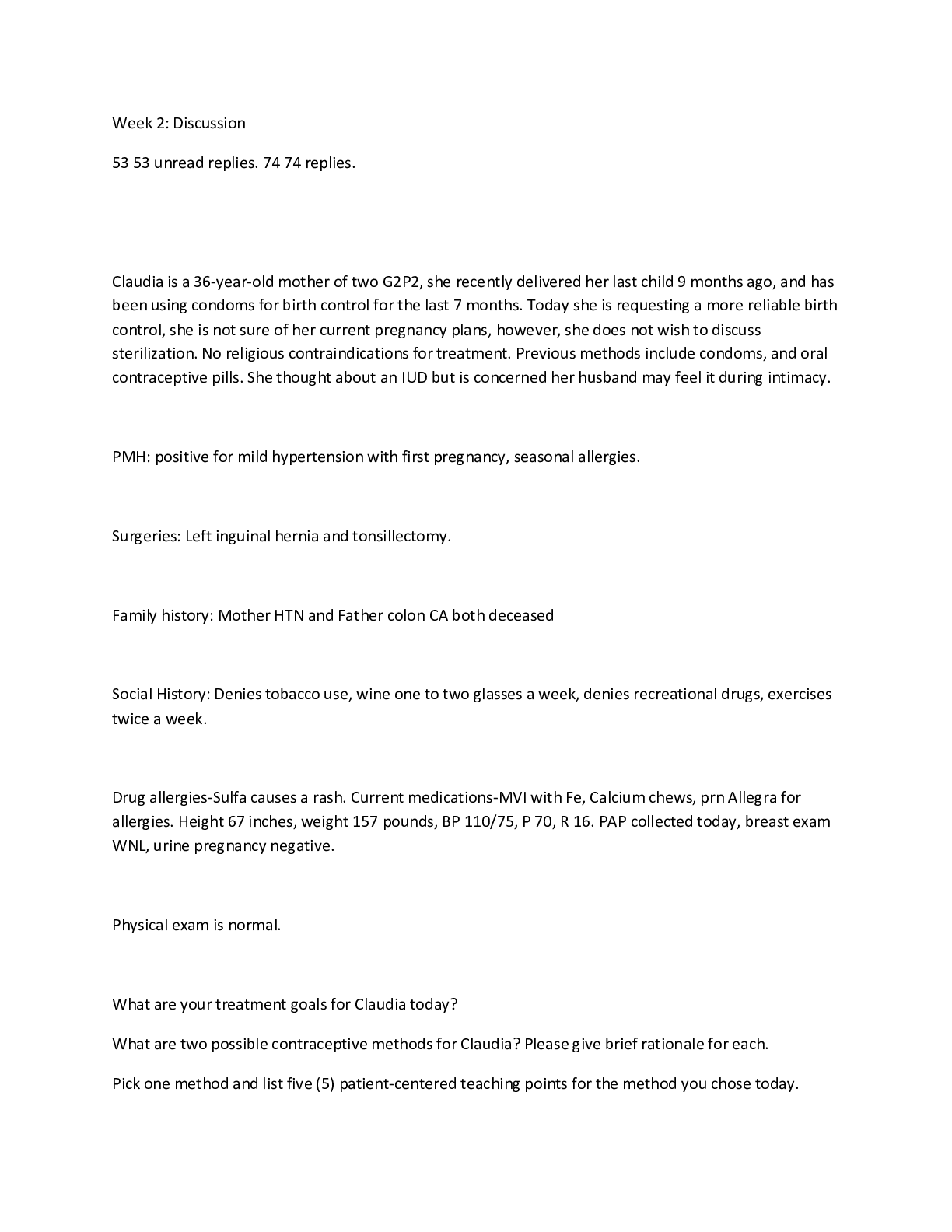 Preview image for Chamberlain College of Nursing - NR 508/NR508 Advanced Pathophysiology_Week_2_Discussion