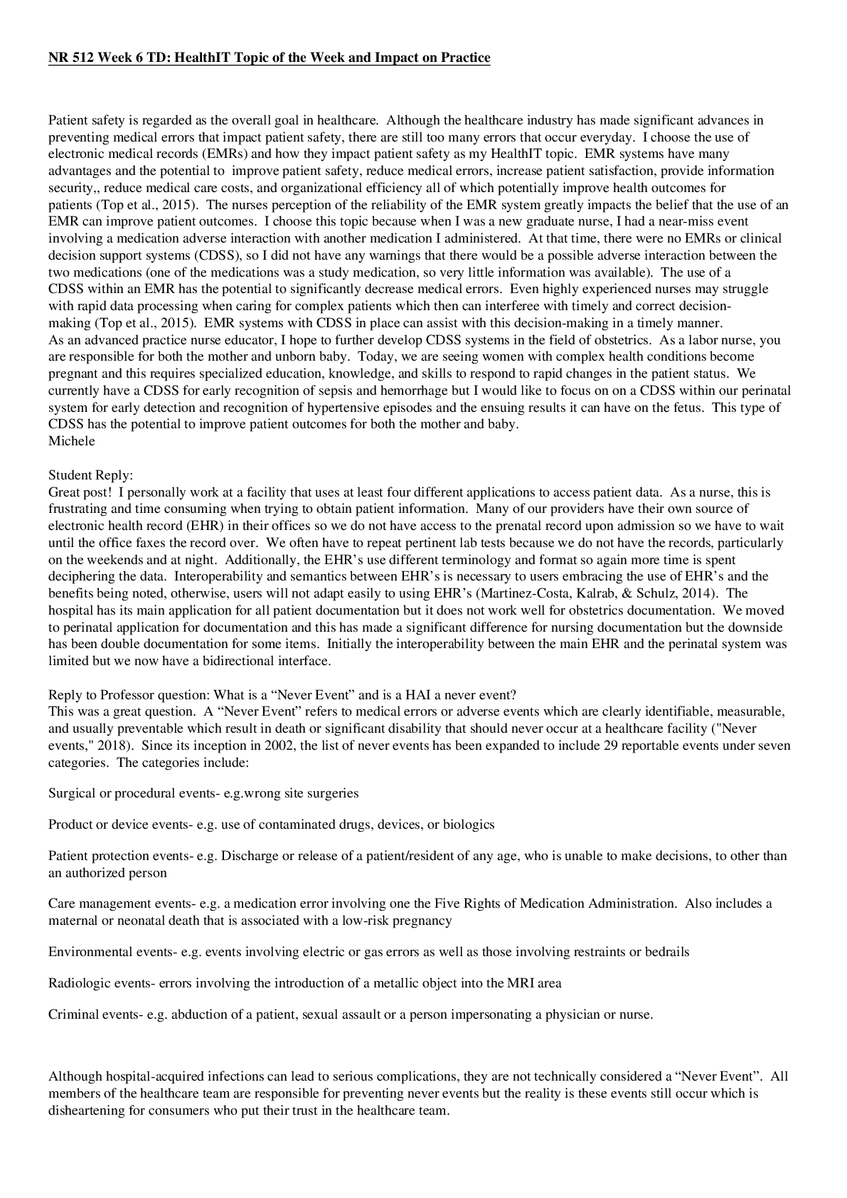 Preview image for Running head: NR 512 WEEK 6 TD: HEALTHIT TOPIC