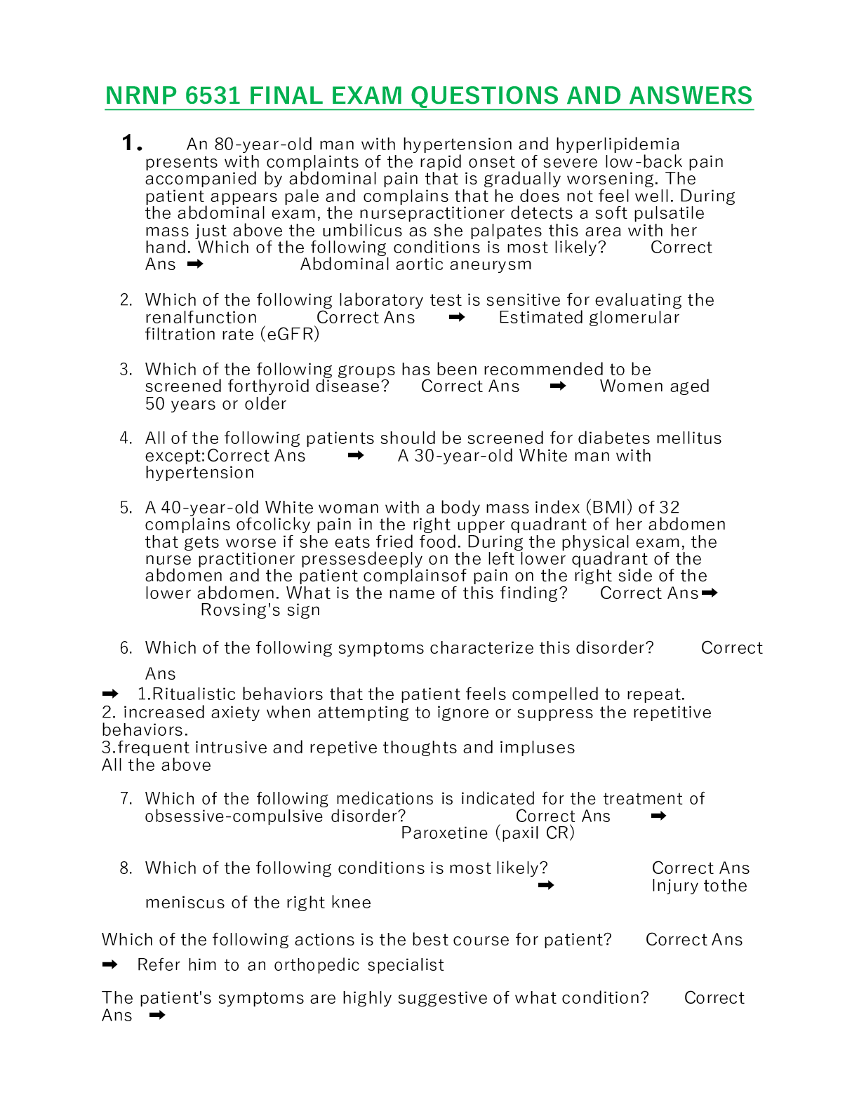 Preview image for ATI Med-Surg Proctored Exam 2020.docx