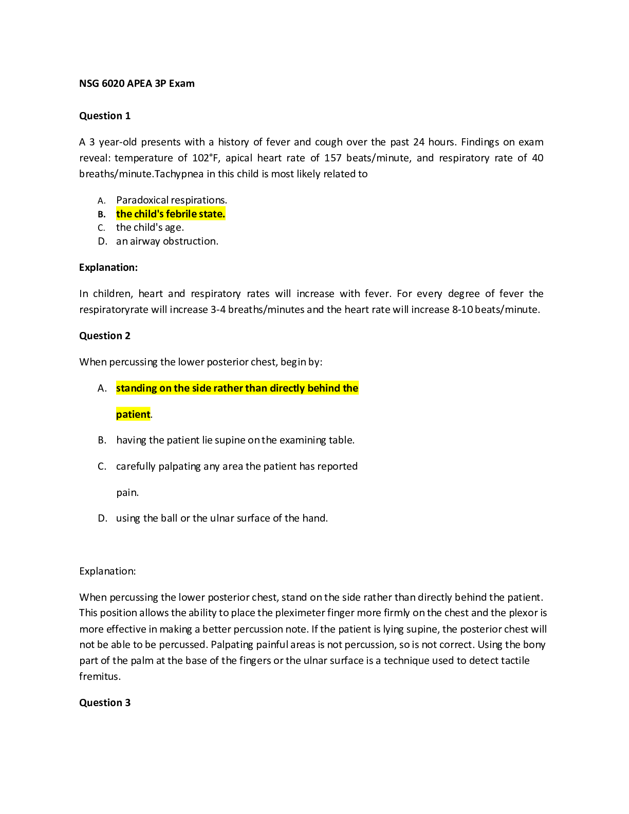 Preview image for 100 %Q&A NURSING WEEK 8 A+