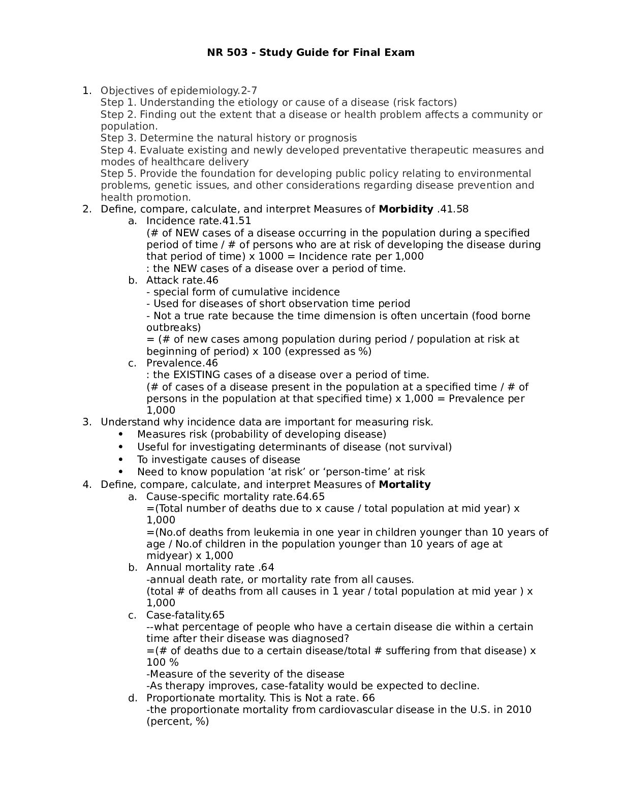 Preview of Chamberlain College of Nursing - NR 503NR 503_Final Exam Study Guide
