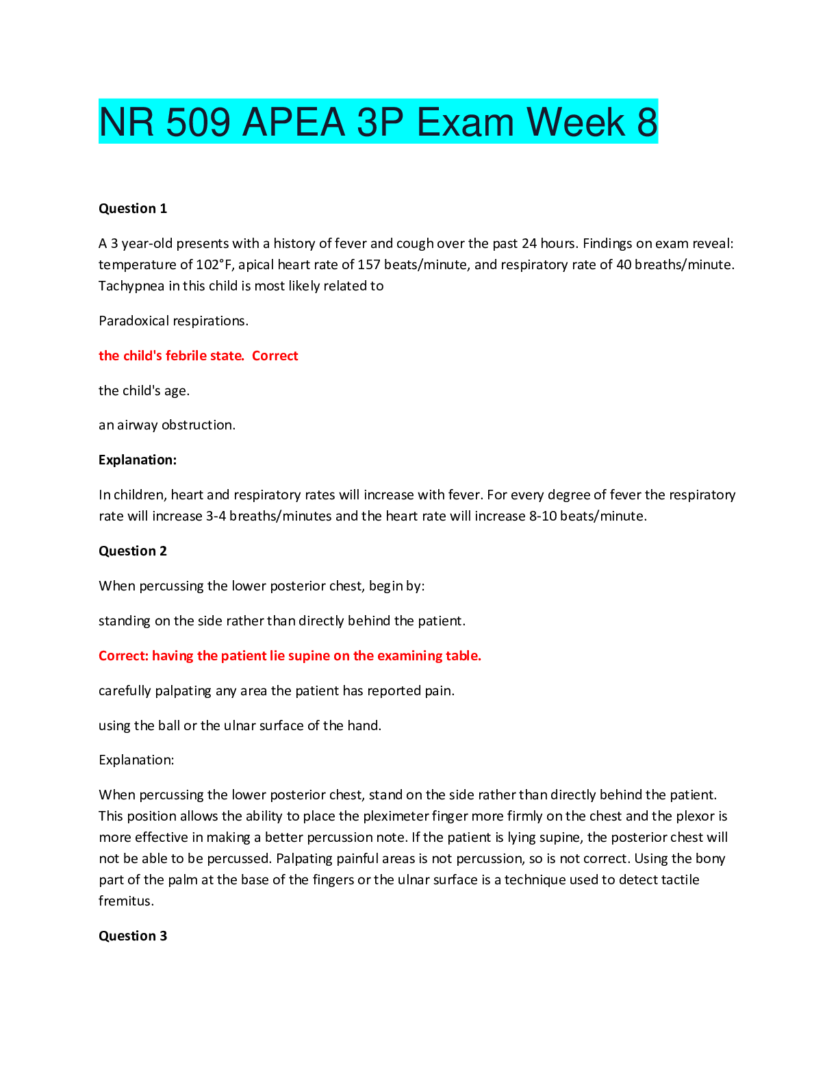 Preview image for NR 509 APEA 3P Exam Week 8