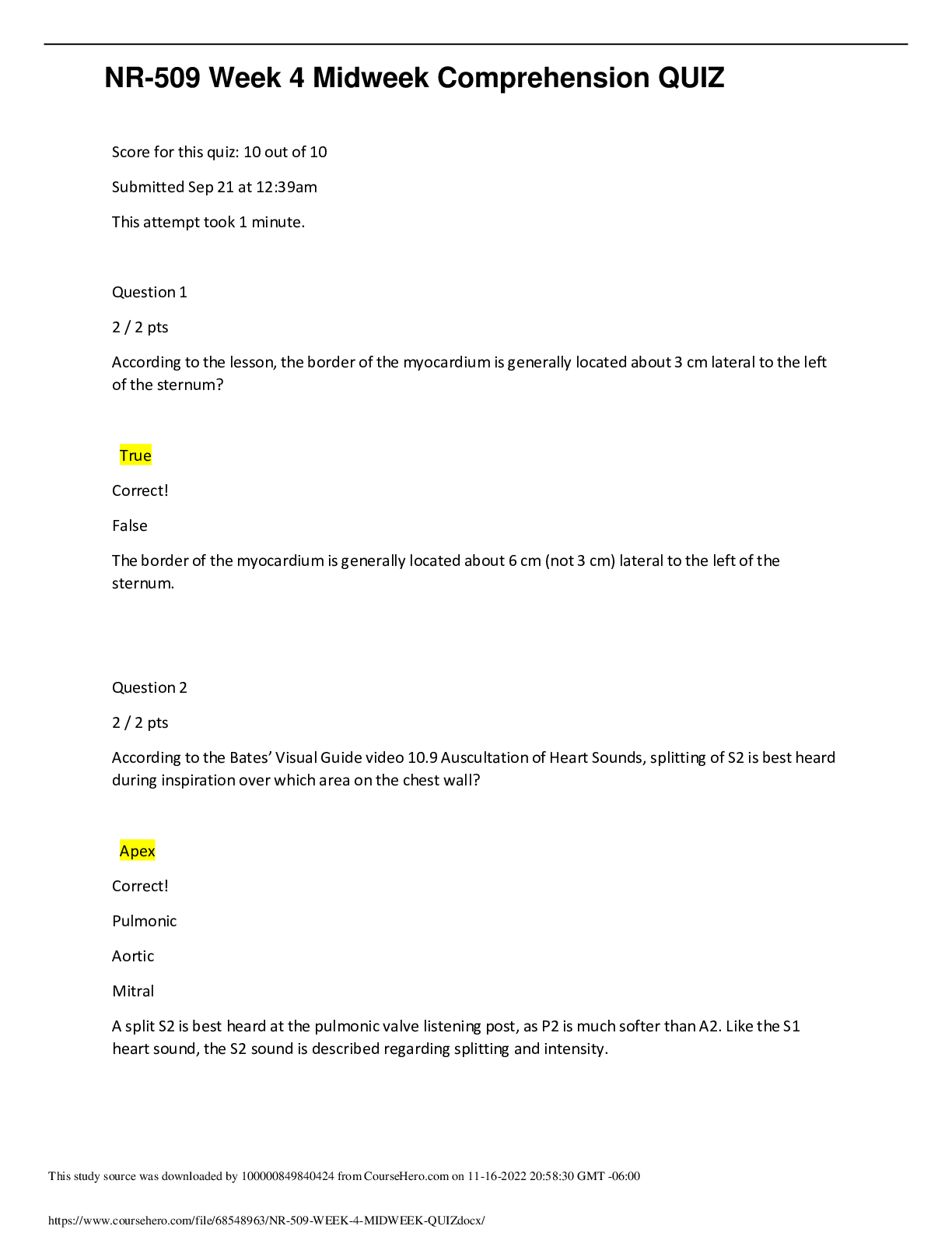 Preview image for NR 509 WEEK 4 MIDWEEK QUIZ