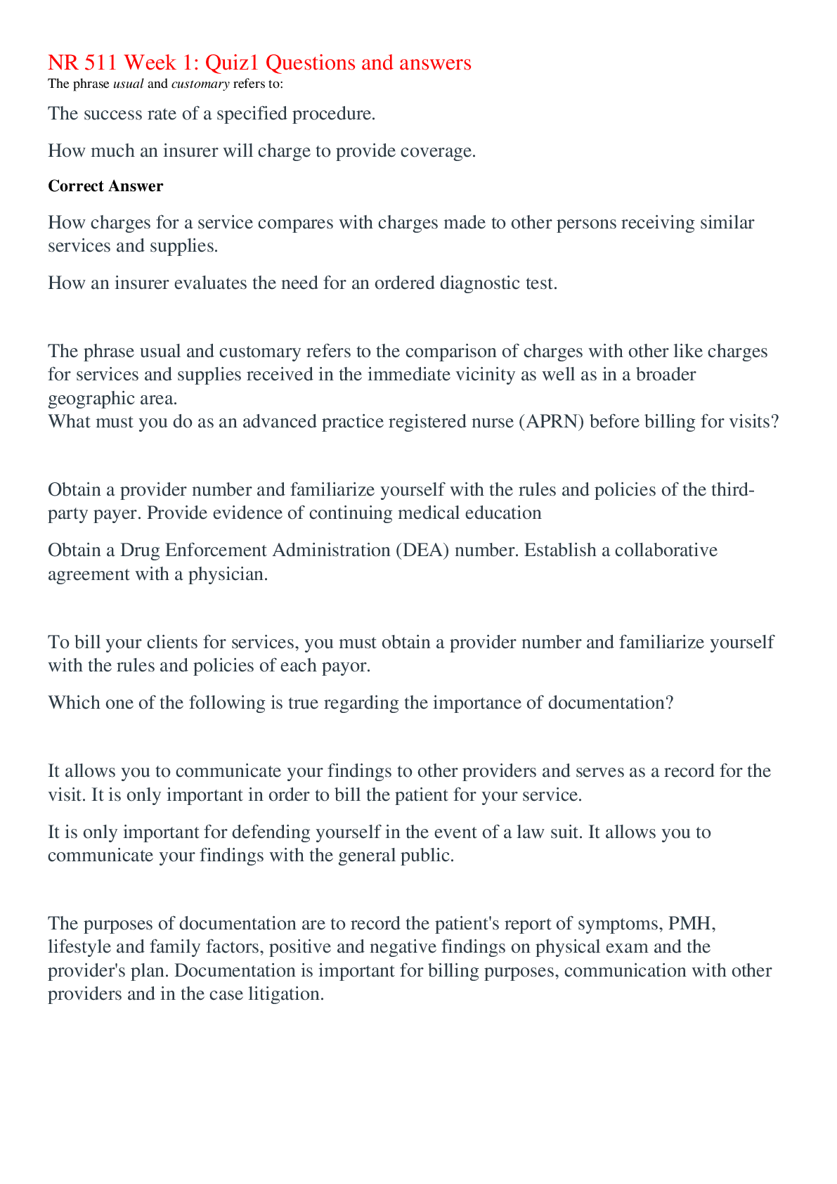 Preview image for NR511 WEEK 1 QUIZ 1 LATEST 2022/2023