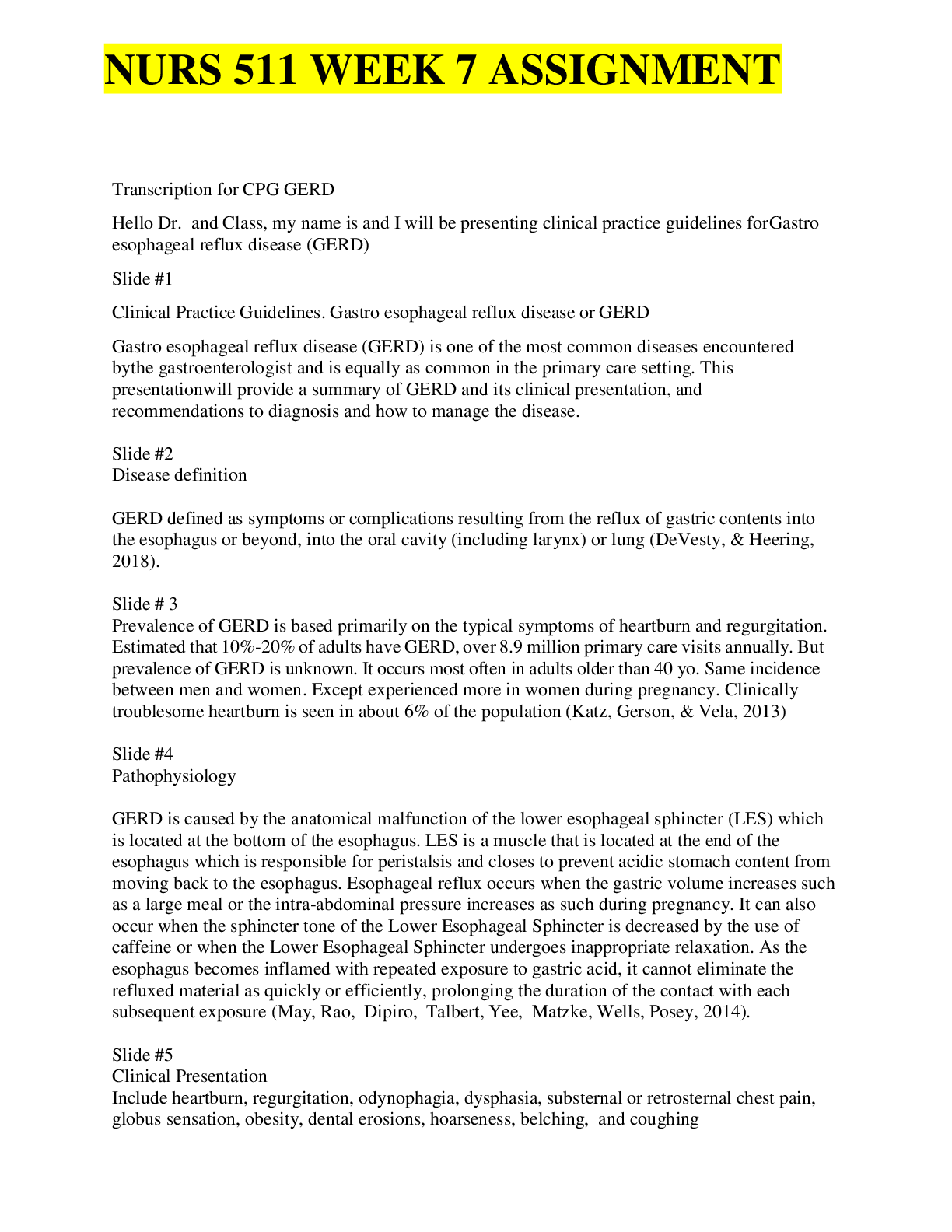 Preview image for Chamberlain College of NursingNR 511NR 511 Week 7 assignment