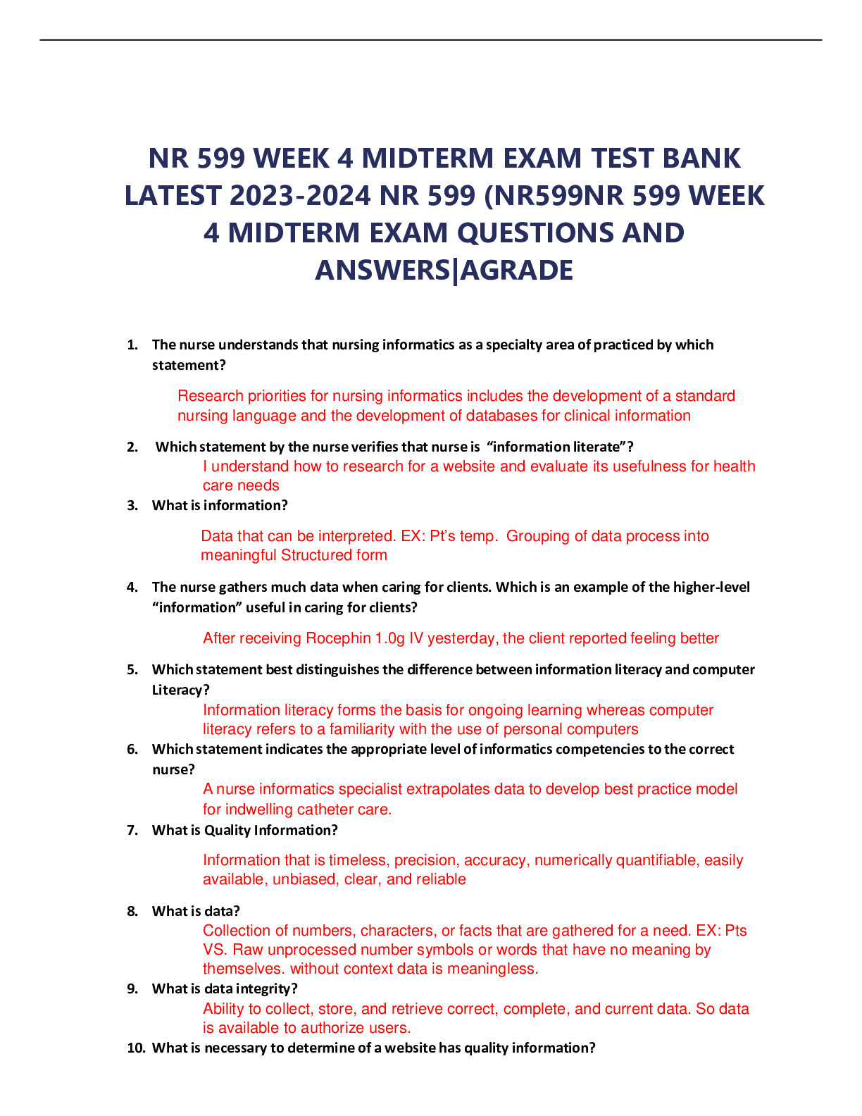 Preview image for NR 599 WEEK 4 MIDTERM EXAM TEST BANK  LATEST 2023-2024 NR 599 (NR599NR 599 WEEK 4 MIDTERM EXAM QUESTIONS AND ANSWERS|AGRADE