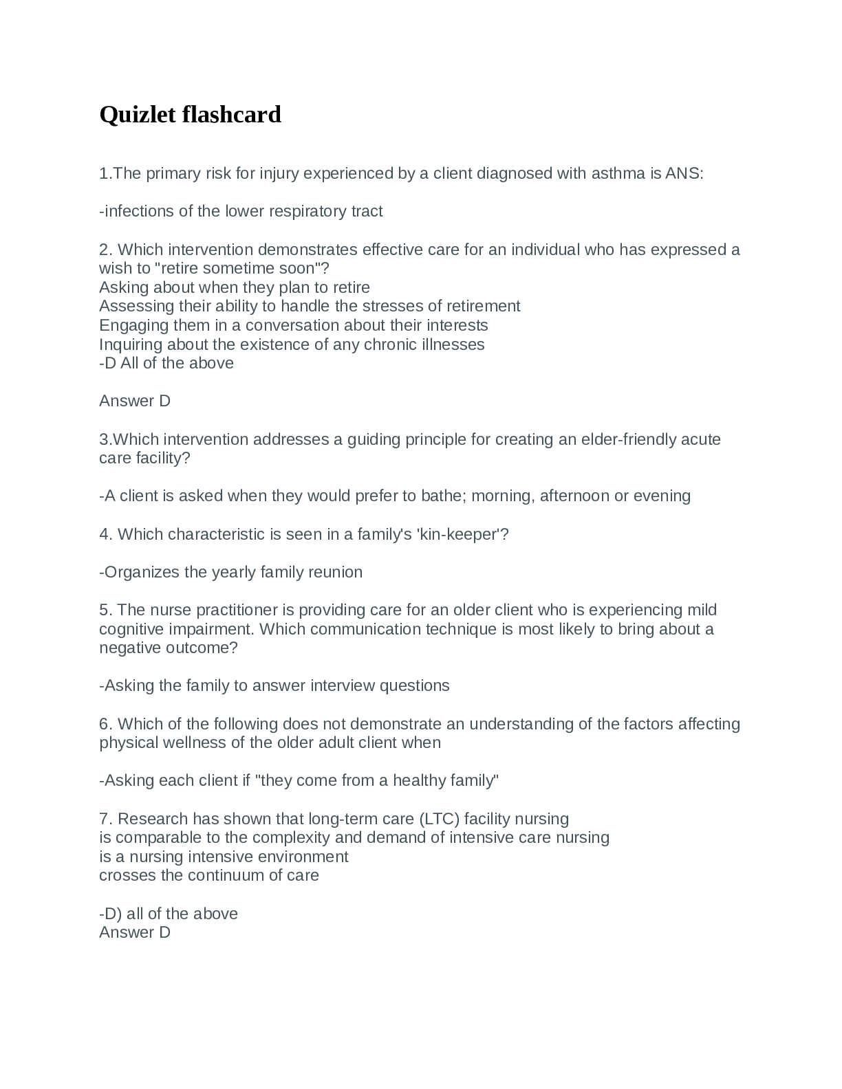 Preview of NR 601 Week 8 Final Exam Quiz-let