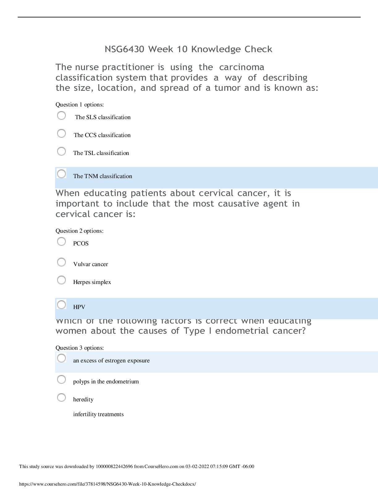 Preview image for NSG 6430 Week 10 KC 2