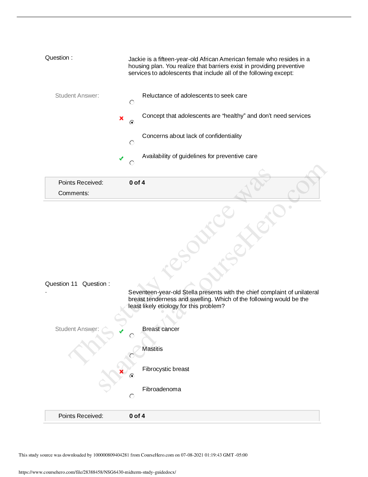 Preview of NSG6430 midterm study guide.docx 2021 solution