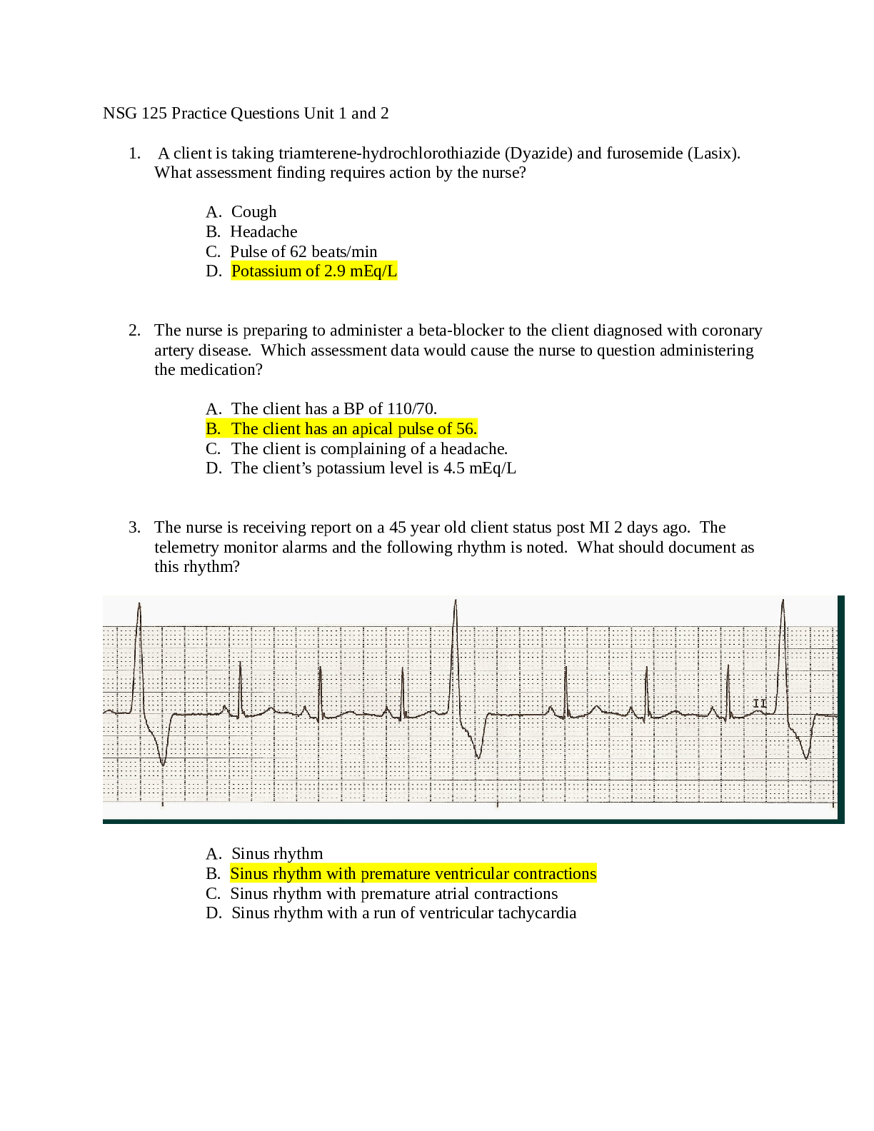 Preview image for NSG 125 Questions Unit 1 and 2 Answered correctly summer 2022.