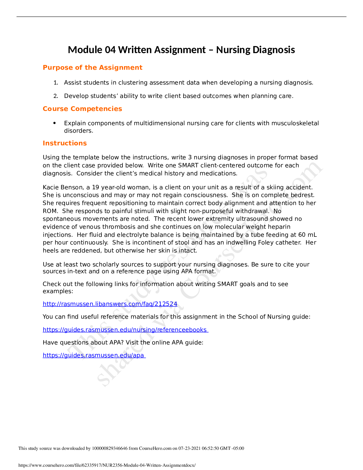Preview image for NUR2356_Module 04 Written Assignment