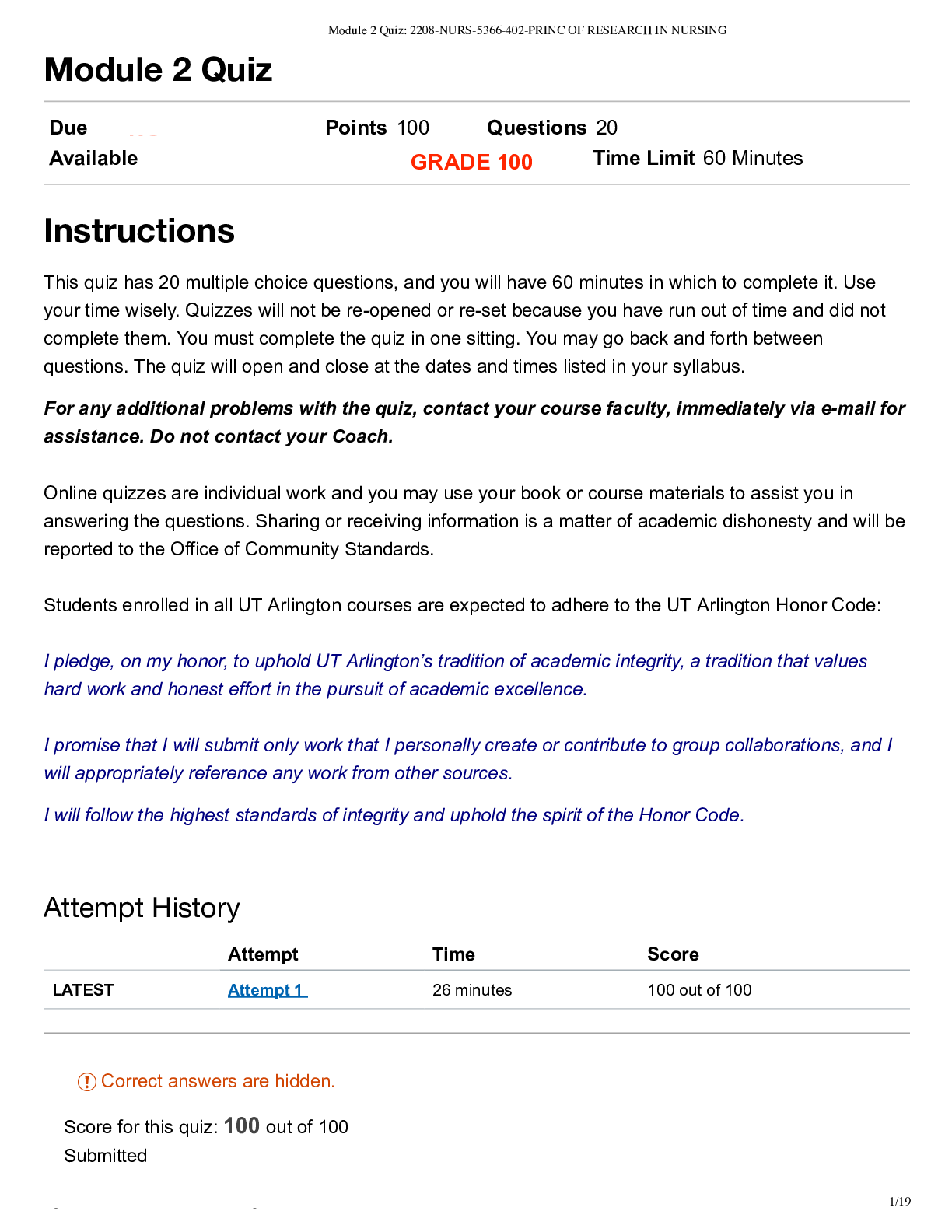 Preview of NURS 5366 Module 2 Quiz