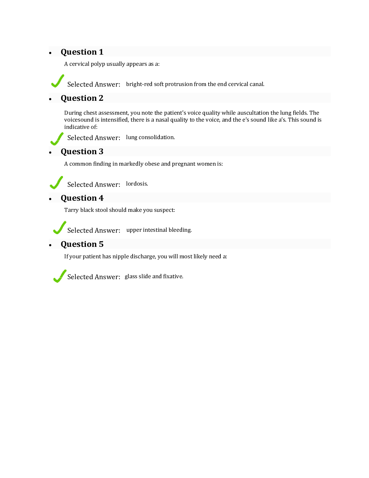 Preview image for WALDEN UNIVERSITY NURS 6512 WEEK 11 EXAM:ADVANCED HEALTH ASSESSMENT  QUESTIONS AND ANSWERS