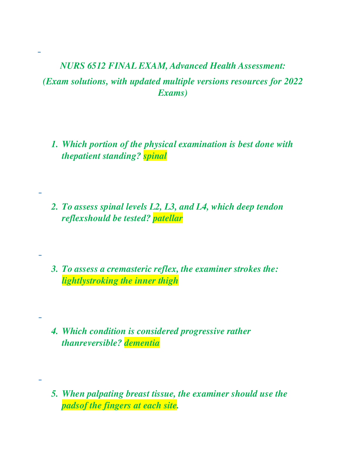 Preview image for NURS 6551 final exam