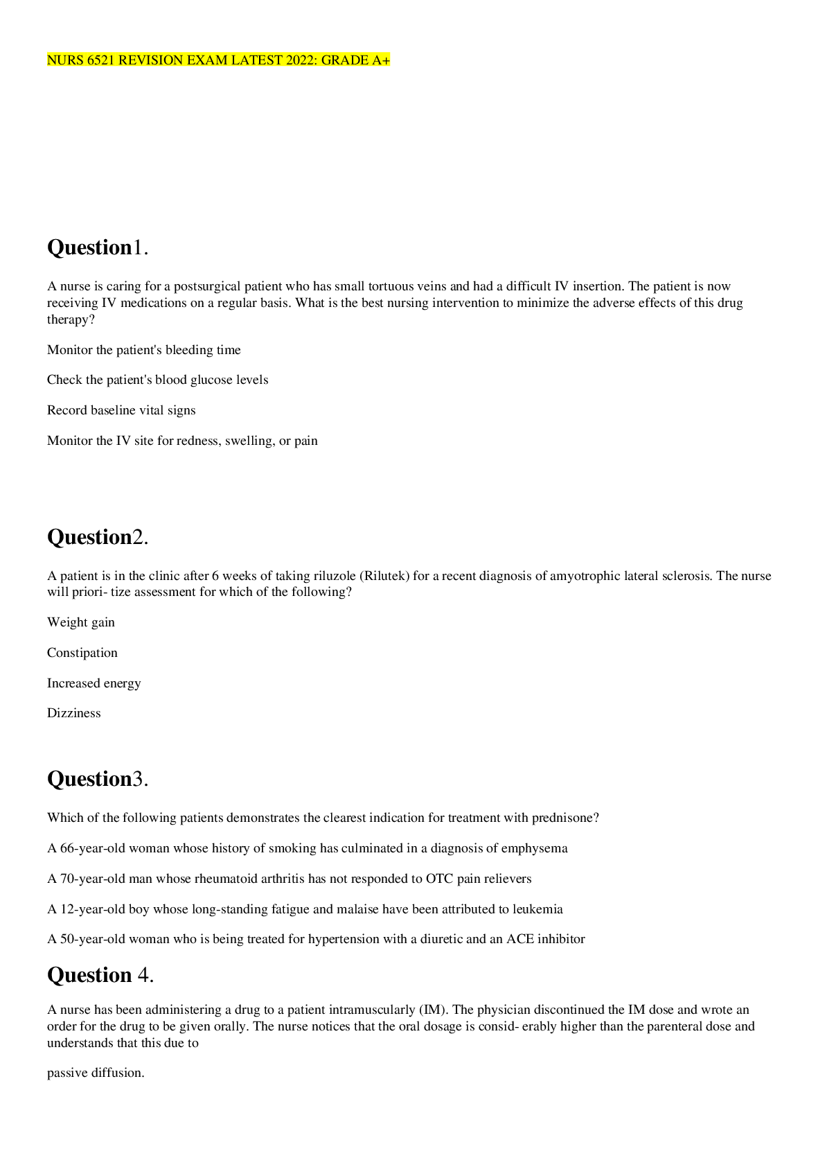 Preview image for NURS 6521 Midterm Exam (Complete Solution) Latest: