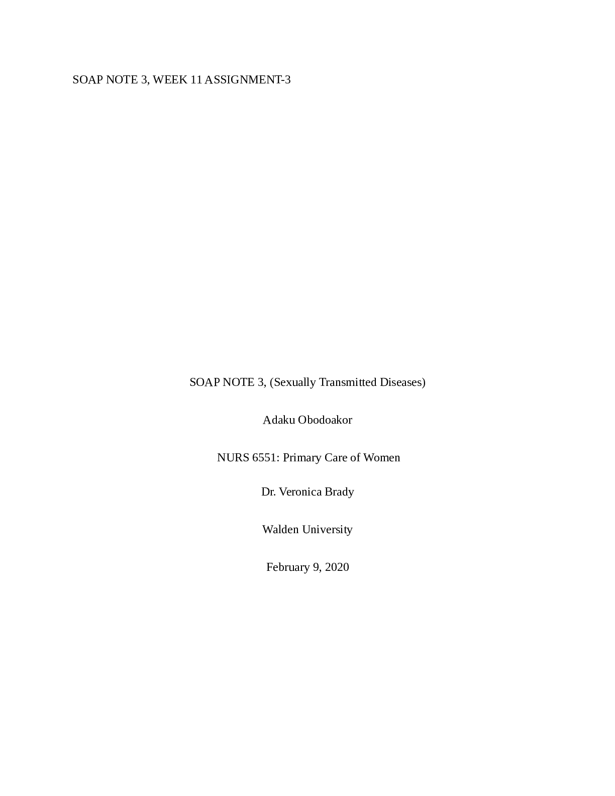 Preview image for NURS 6551, WEEK 11 SOAP NOTE 3 (CORRECT-FINAL).