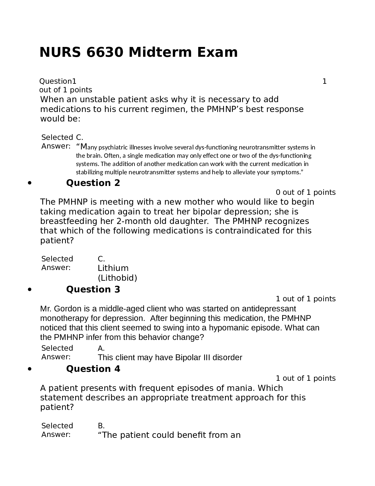 Preview image for NURS 6630 Midterm Exam With Updated Answers & Elaborations