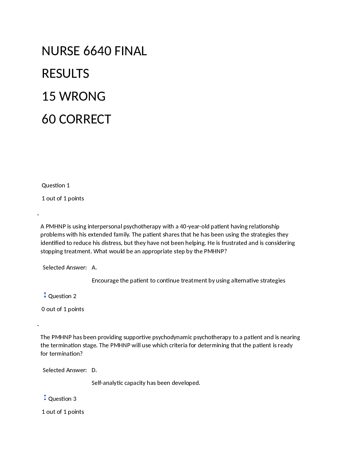 Preview image for NURS 6640 Final Exam 5 - Question and Answers NURSE 6640 FINAL EXAM 5