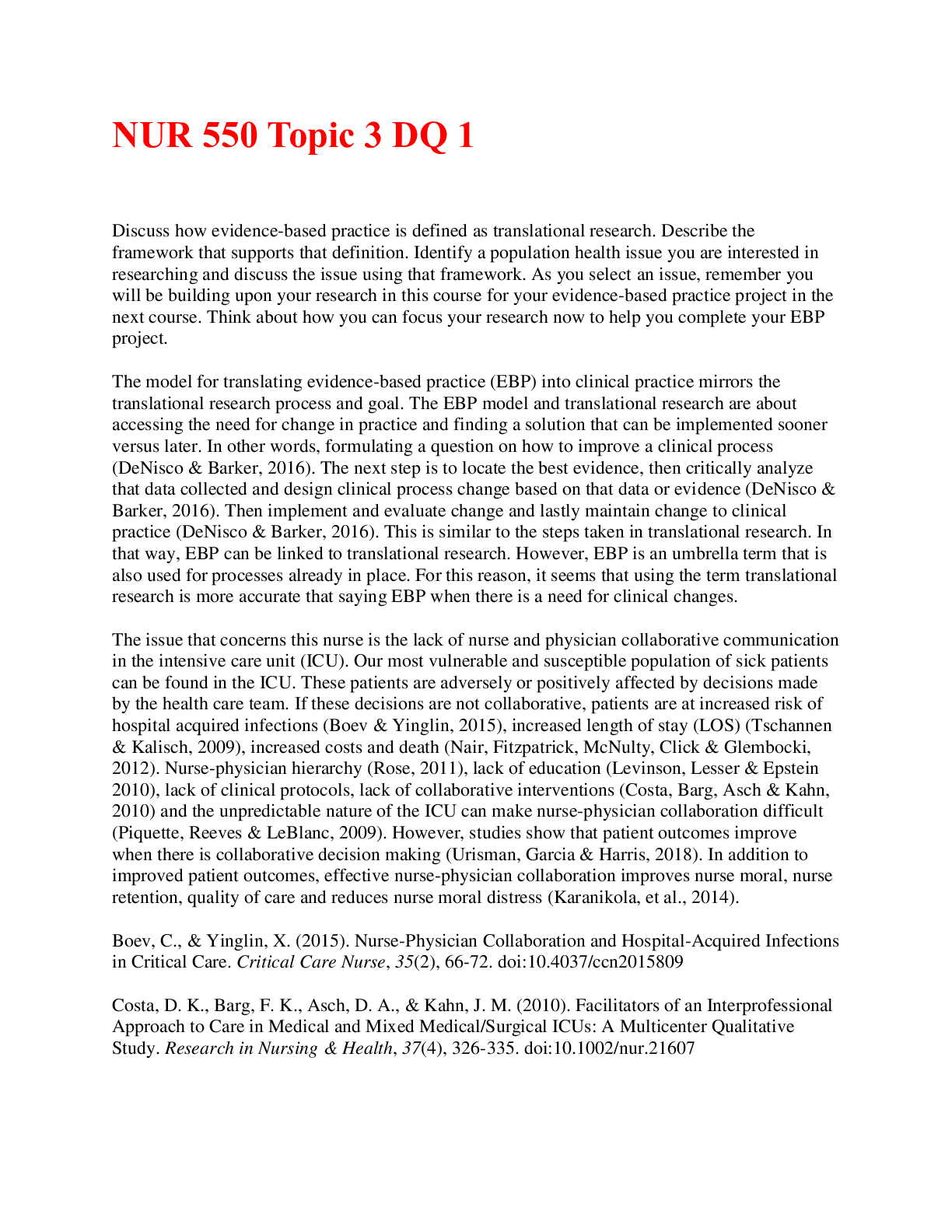 Preview image for NUR 550 Topic 3 DQ 1