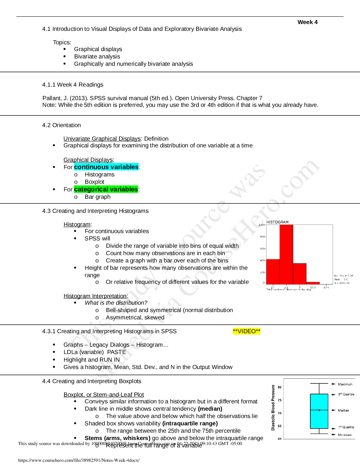 Preview image for BIOSTATS PUBH 6052 Notes_Week 4 Study Guide