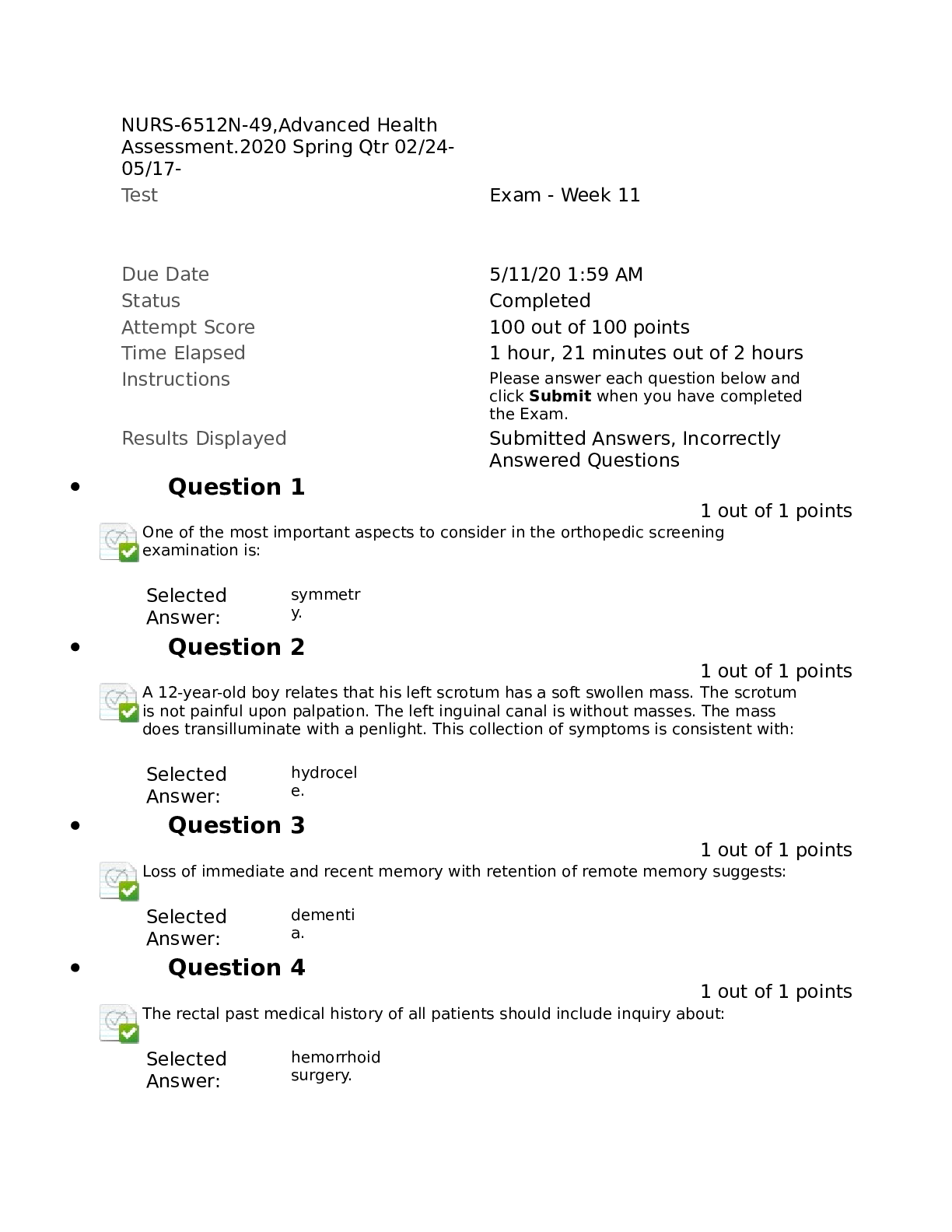 Preview image for WALDEN UNIVERSITY NURS 6512 FINAL EXAM QUESTIONS AND ANSWERS||WALDEN UNIVERSITY NURS 6512 FINAL EXAM QUESTIONS AND ANSWERS|