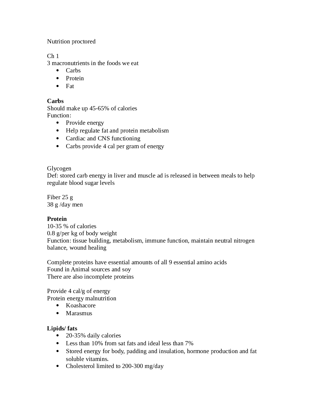 Preview image for Nutrition proctored notes 2021