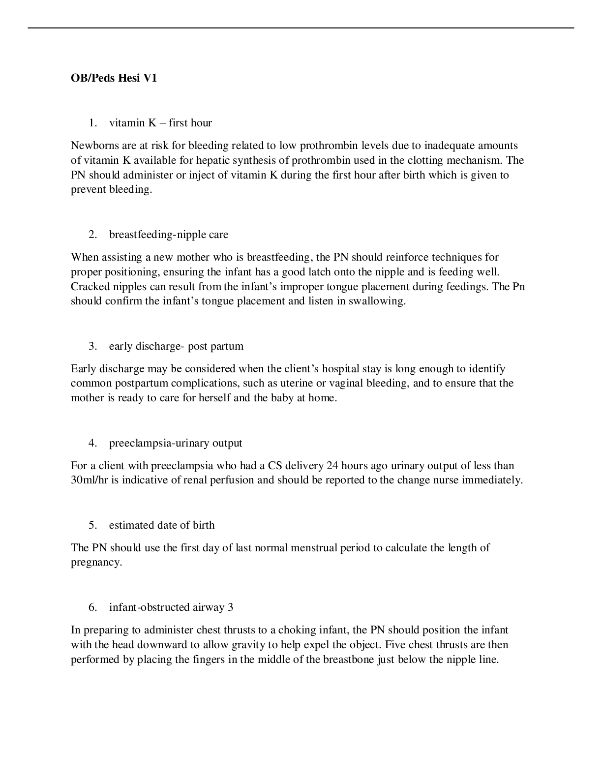 Preview image for OB/Peds Hesi V1