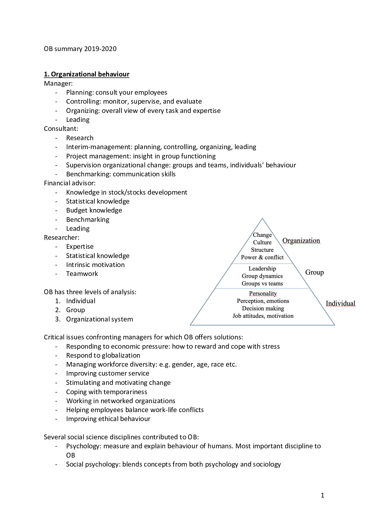 Preview image for ORGANIZATI 441079 OB summary 2.0 Social Psychology