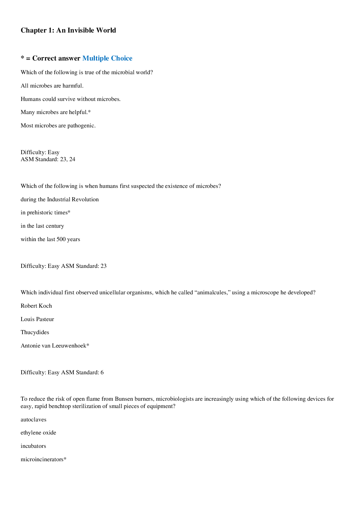 Preview image for Microbiology Test Bank