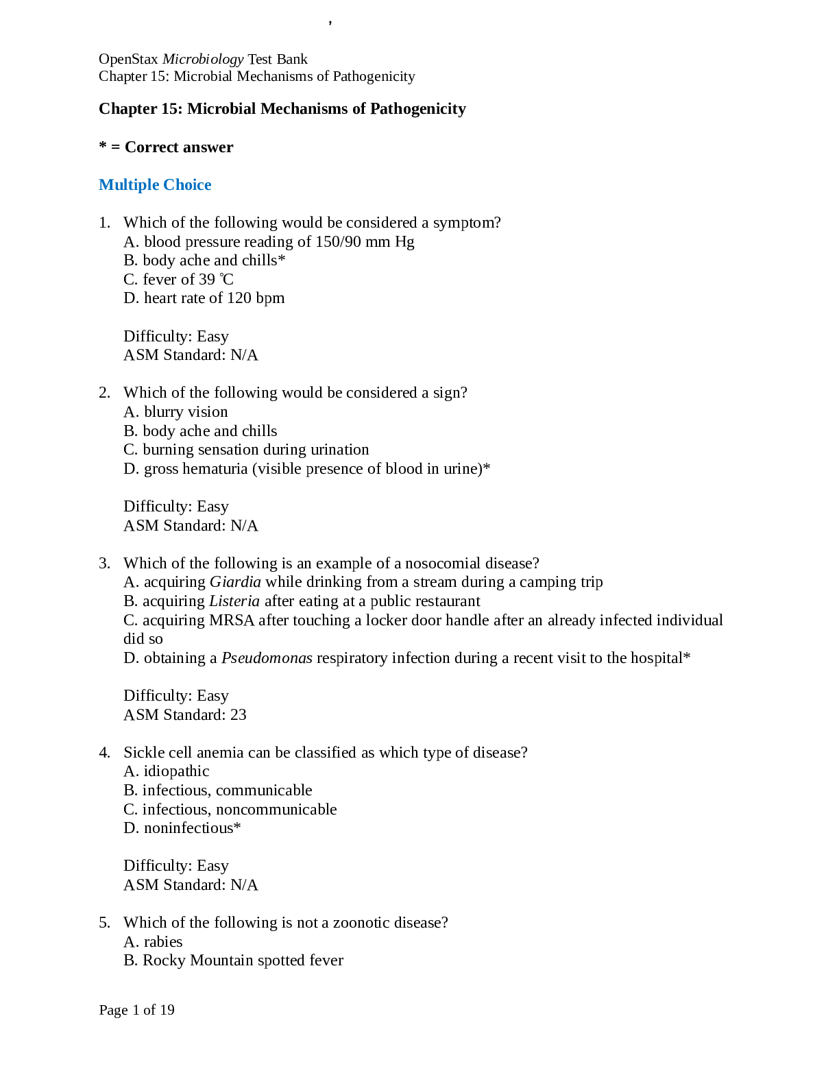 Preview image for Microbial Mechanisms of Pathogenicity 2020-2021 questions and answers