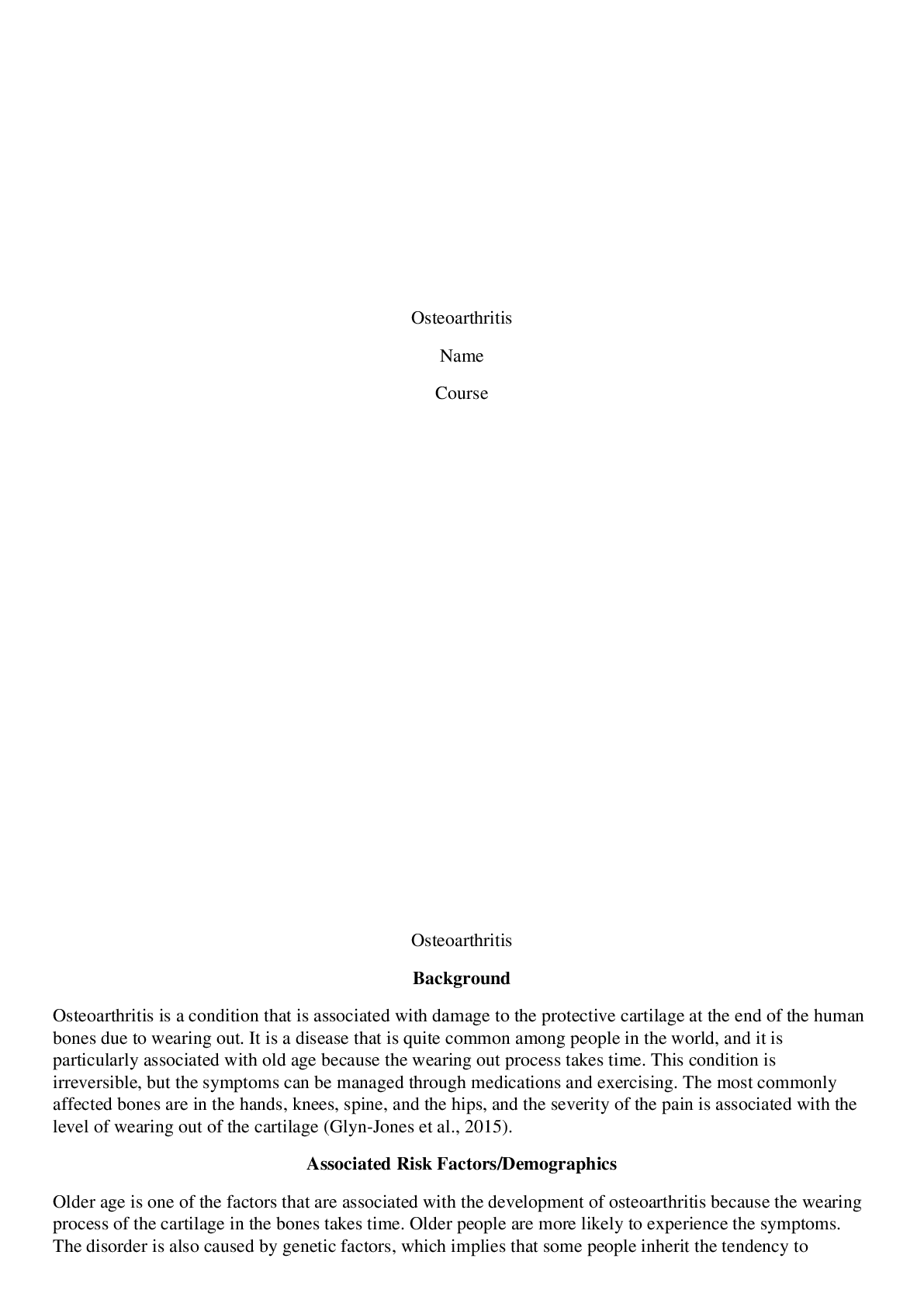 Osteoarthritis