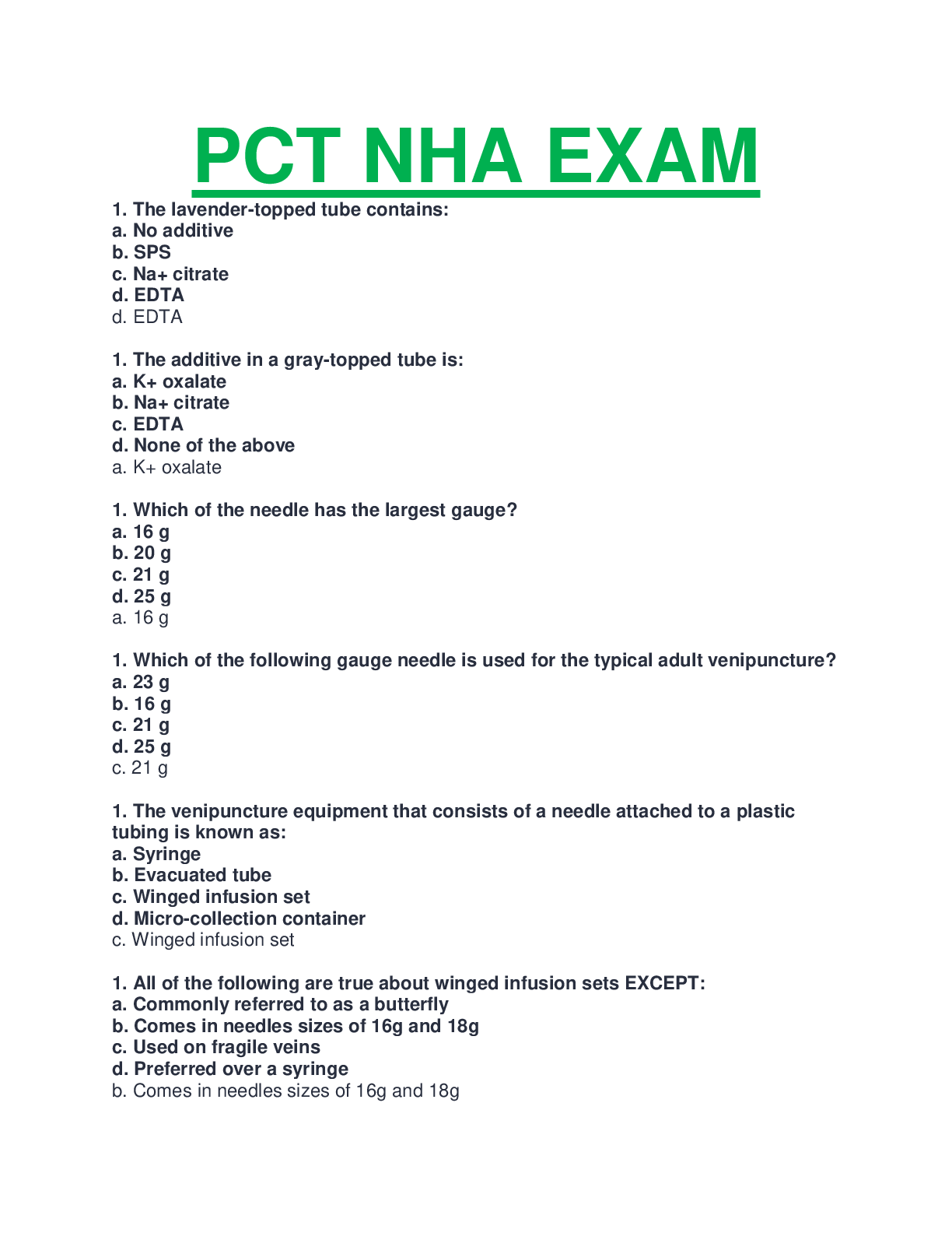Preview image for PCT NHA EXAM (2022-2023)COMLETE AND LATEST GUIDE SOLUTION|A+ RATED AND 100% VERIFIED.