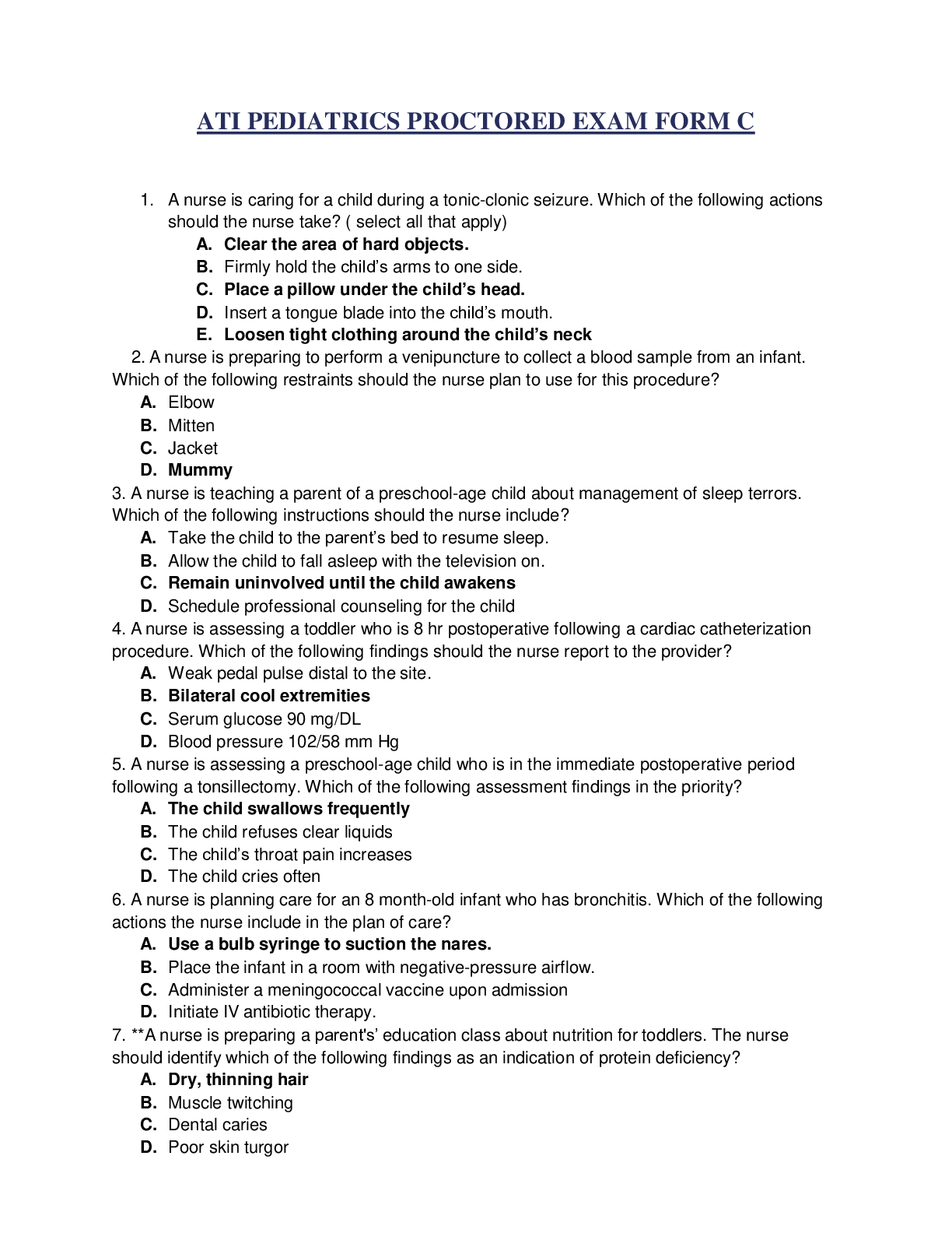 Preview image for PEASD ATI FORM C GRADED A VERY IMPORTANT RESOURCE FOR EXAM GUIDE