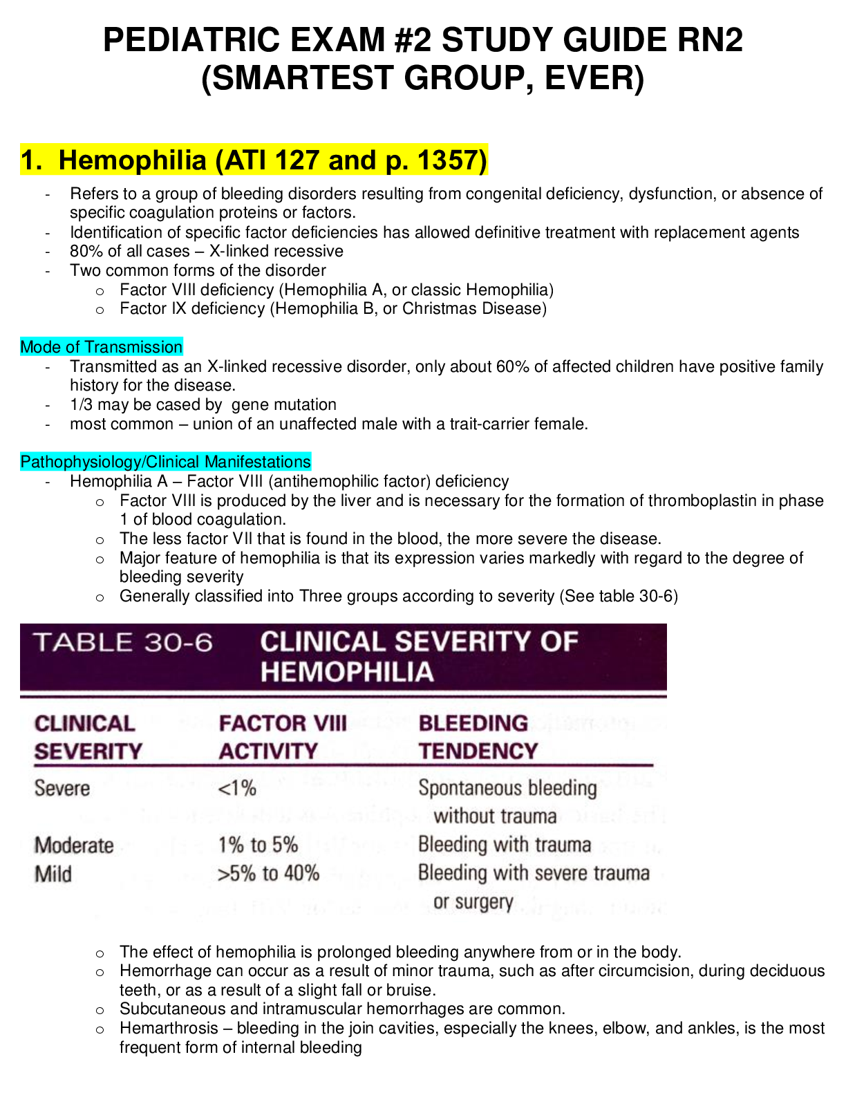 Preview of NUR 303 /ATI PEDIATRIC EXAM 2 STUDY GUIDE LATEST EDITION