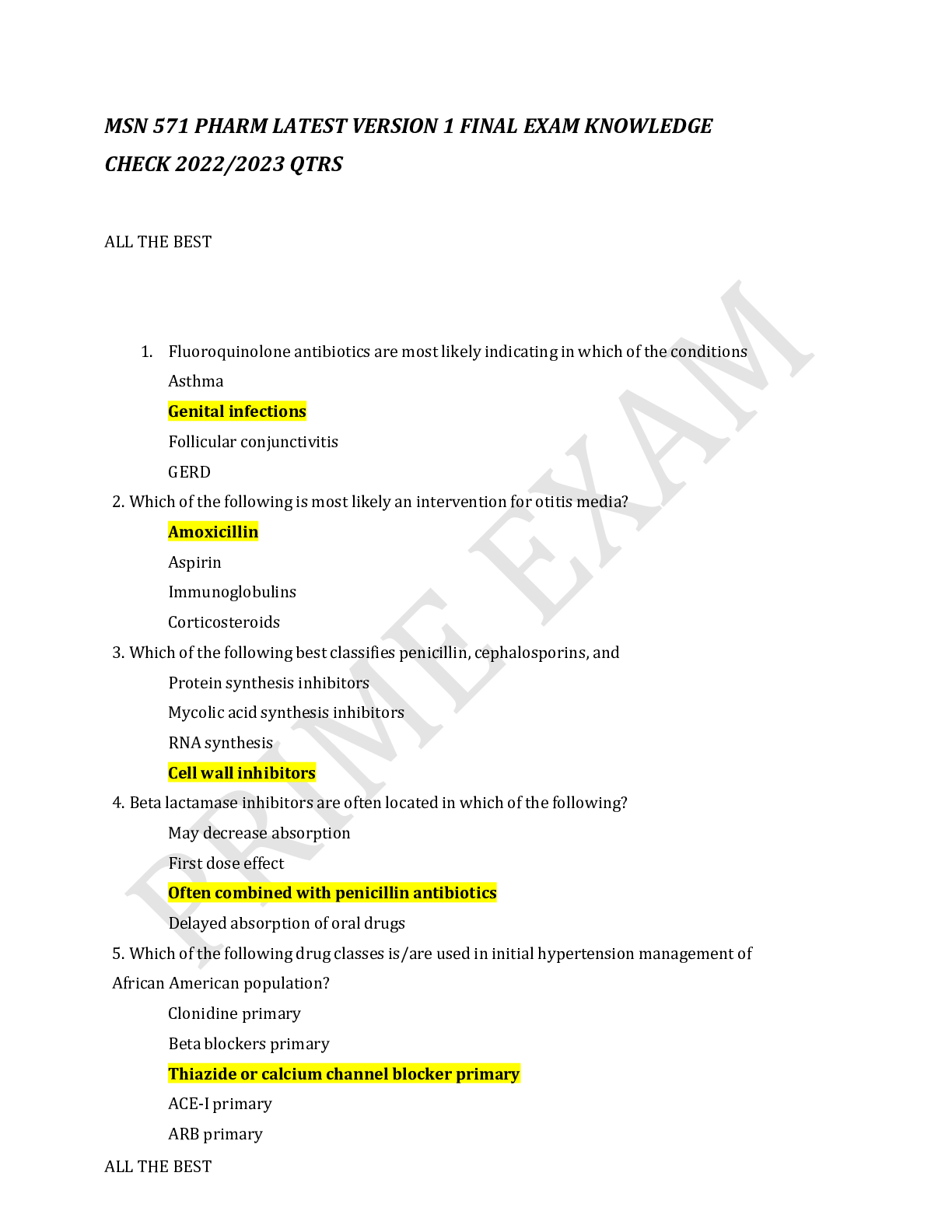 Preview image for PHARMACOLOGY MIDTERM FINAL EXAM