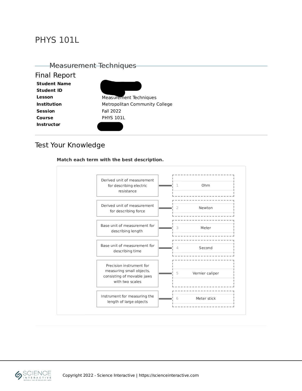 Preview image for PHYS 101L Measurement Techniques Metropolitan Community College Session Fall 2022 {ANSWERED}