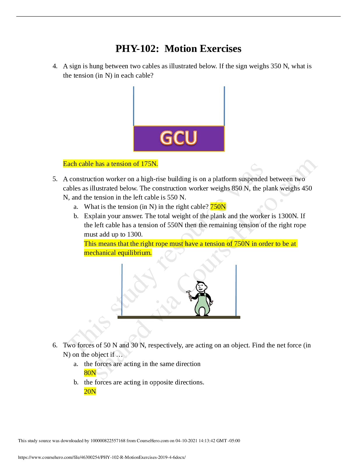 Preview image for PHY-102-R-MotionExercises 2019_2021 4-6 Updated