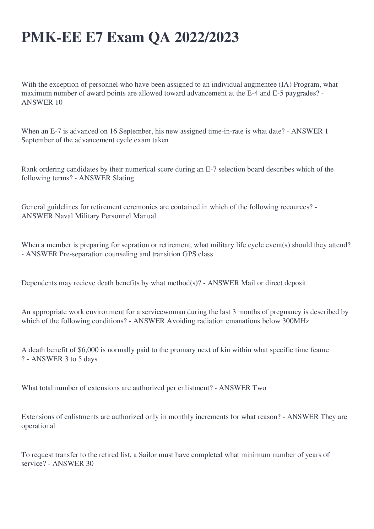 Preview image for PMK-EE E7 Exam QA 2022/2023