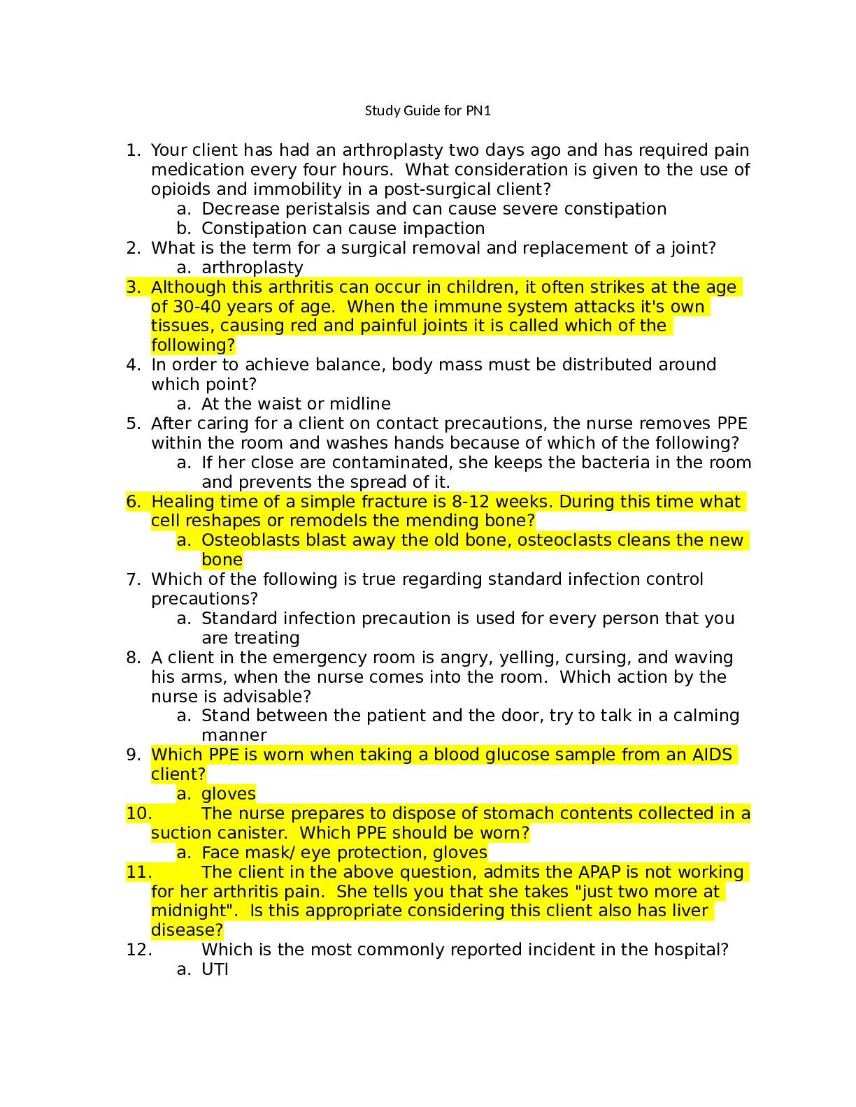 Preview image for Rasmussen CollegePN 1PN1 Final.docx. latest document 2021 with correct answers.