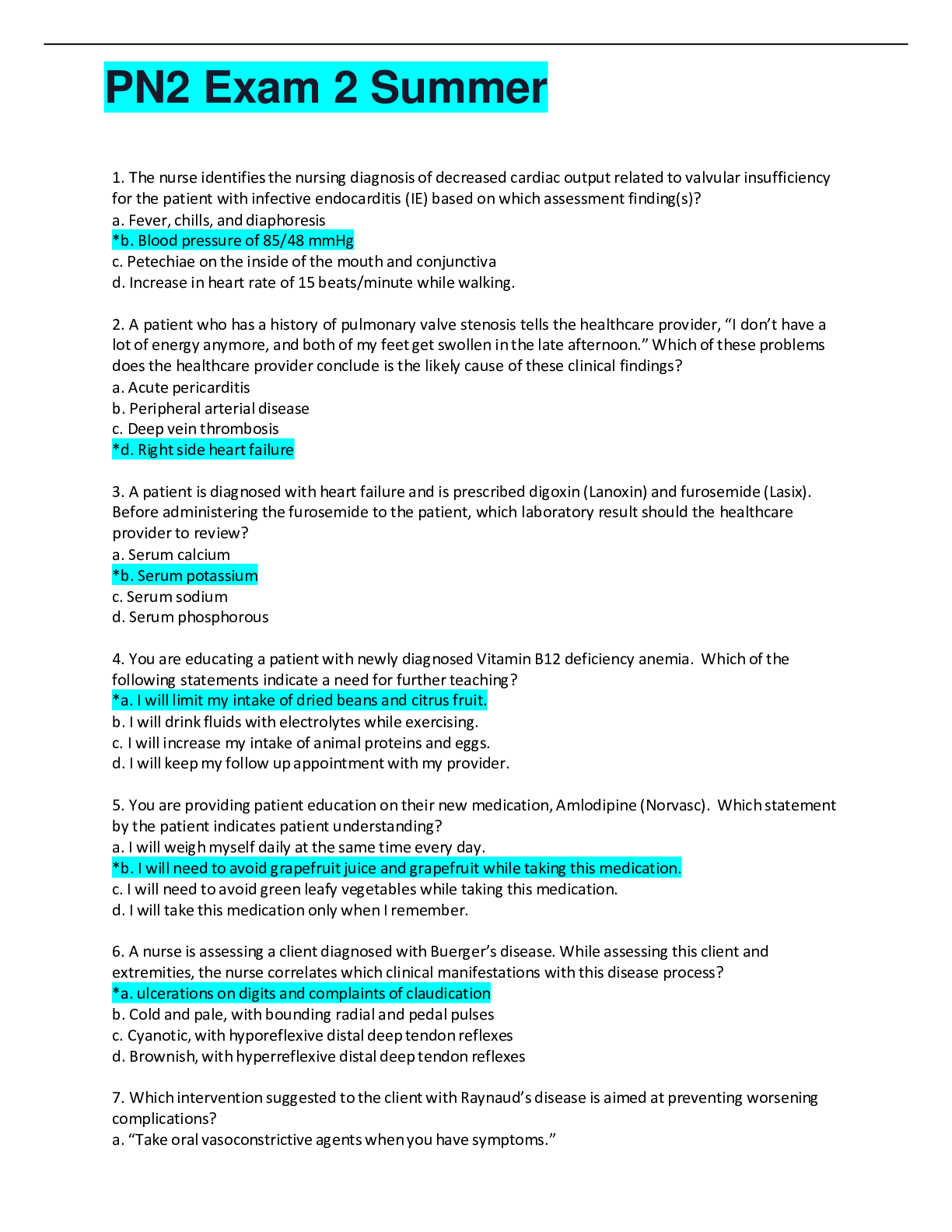 Professional Nursing 2/PN2 NUR2571  Exam 2 - Rasmussen College. Reviewed with all the answers Provided.