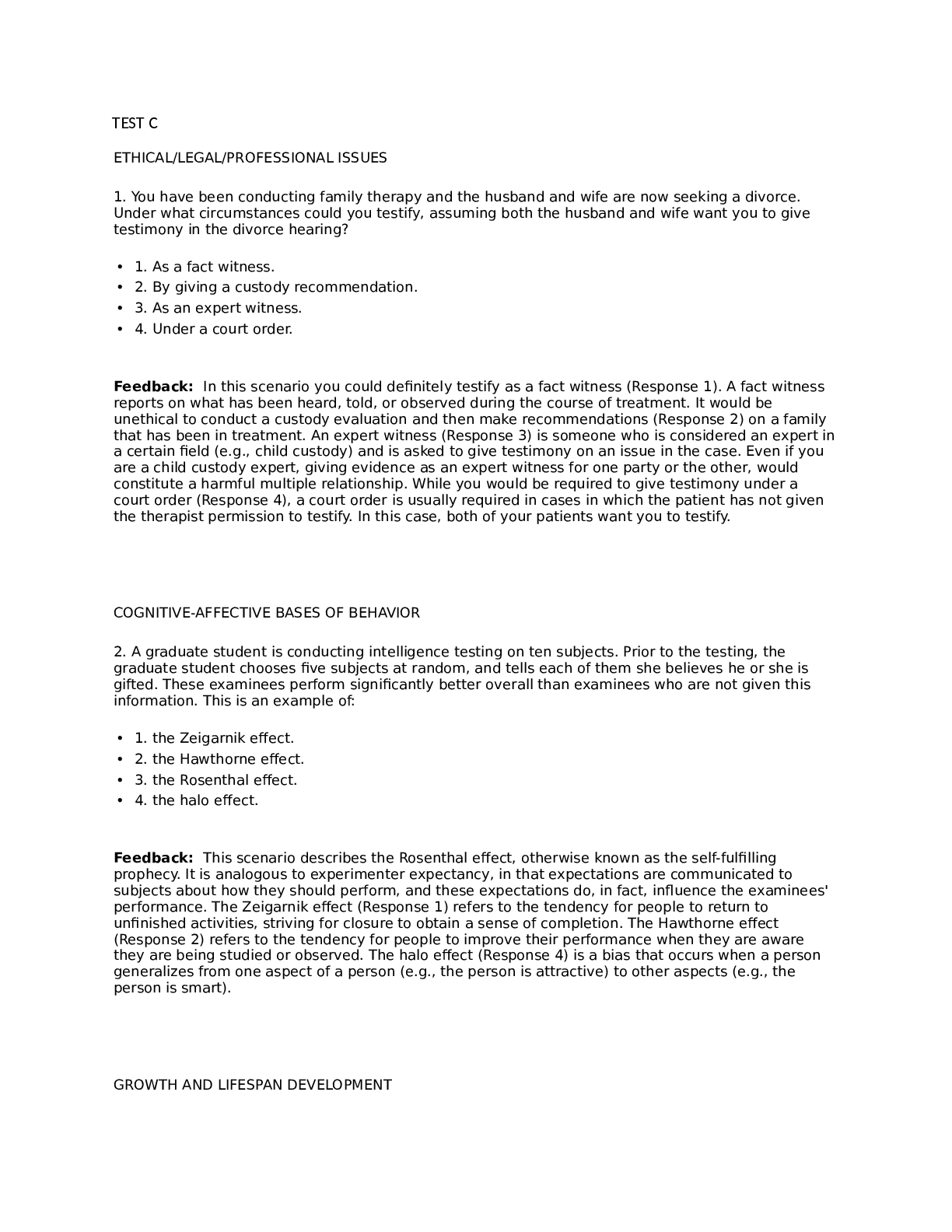 Preview image for EPPP Psychology Licensing Exam TEST C | 200 QUESTIONS| WITH COMPLETE SOLUTIONS