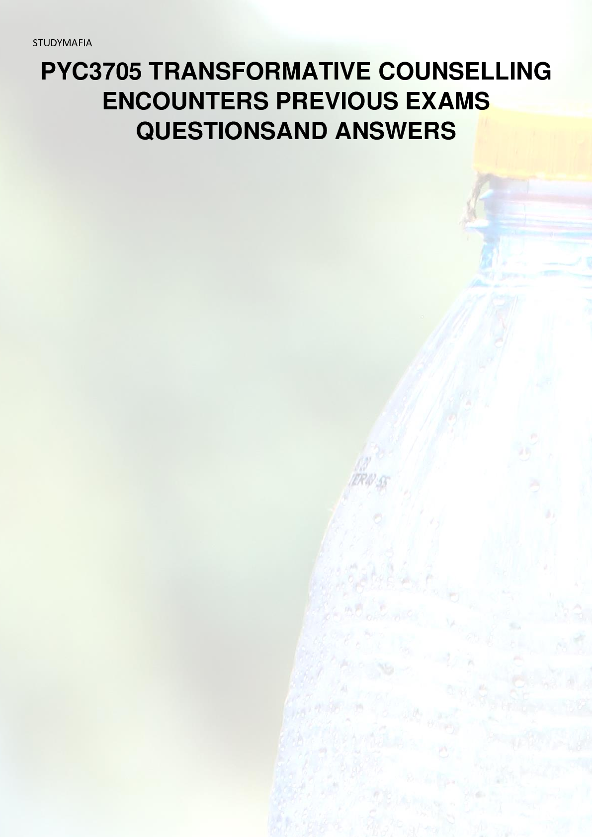 Preview image for PYC3705 TRANSFORMATIVE COUNSELLING ENCOUNTERS PREVIOUS EXAMS QUESTIONSAND ANSWERS