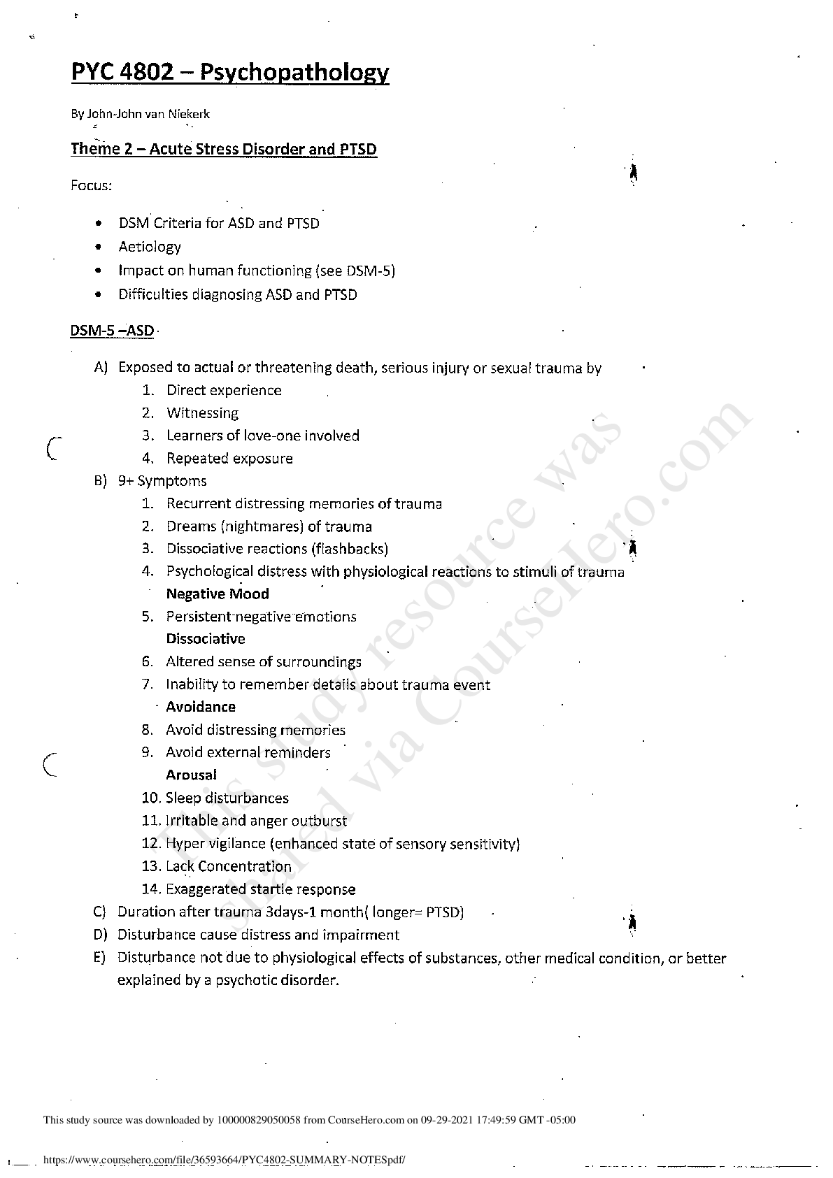 Preview image for PYC4802 SUMMARY NOTES.pdf 2021